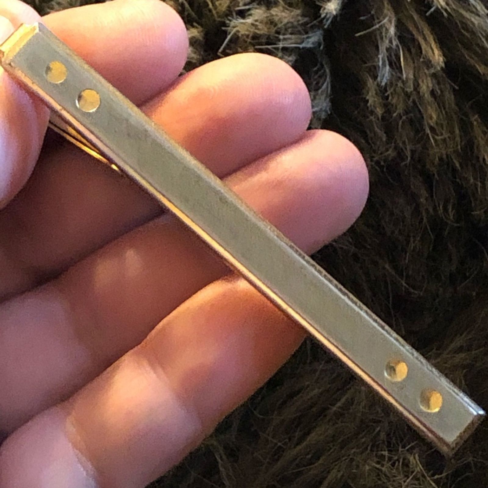 Vintage Men’s mid century brushed gold tone tie clip bar Size ONE SIZE - 6 Thumbnail