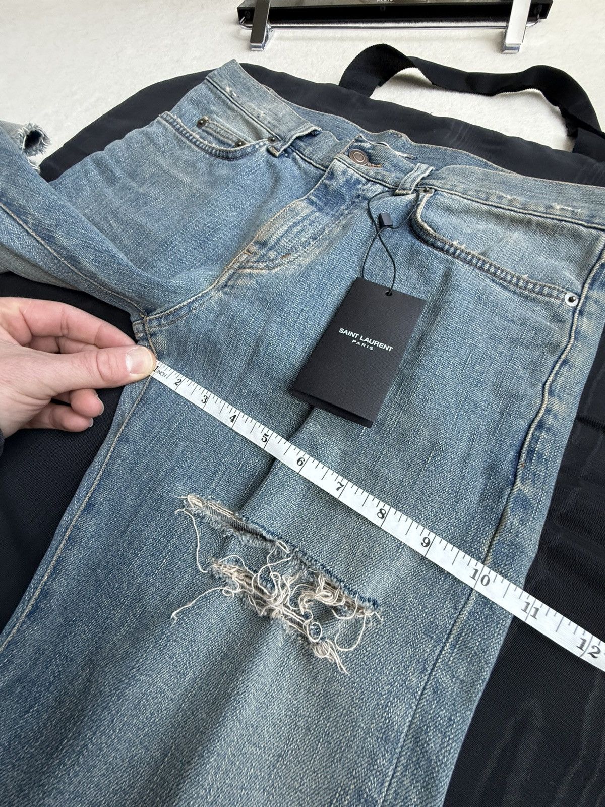 Saint Laurent Paris Holy Grail SS15 Saint Laurent Lenny Kravitz crash rip jeans Size US 31 - 6 Thumbnail