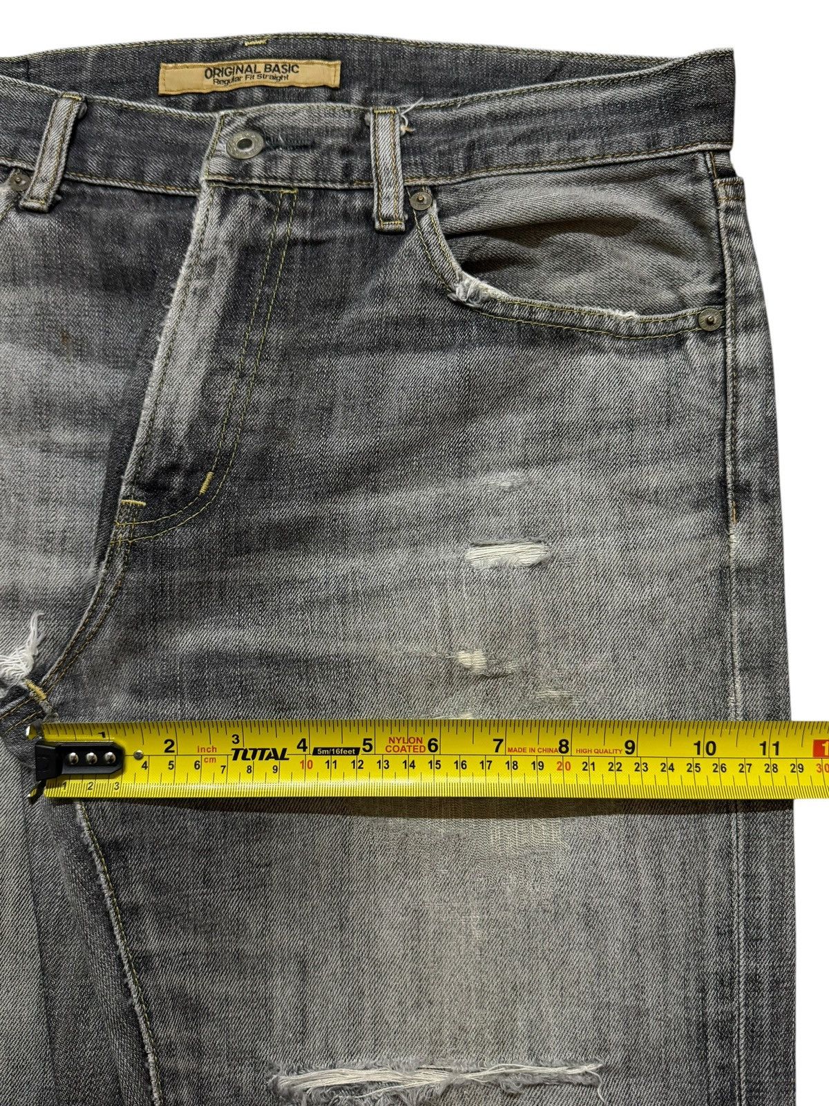 Uniqlo Vintage Y2K Japanese Uniqlo Faded Wash Distressed Wide Leg Size US 33 - 12 Thumbnail