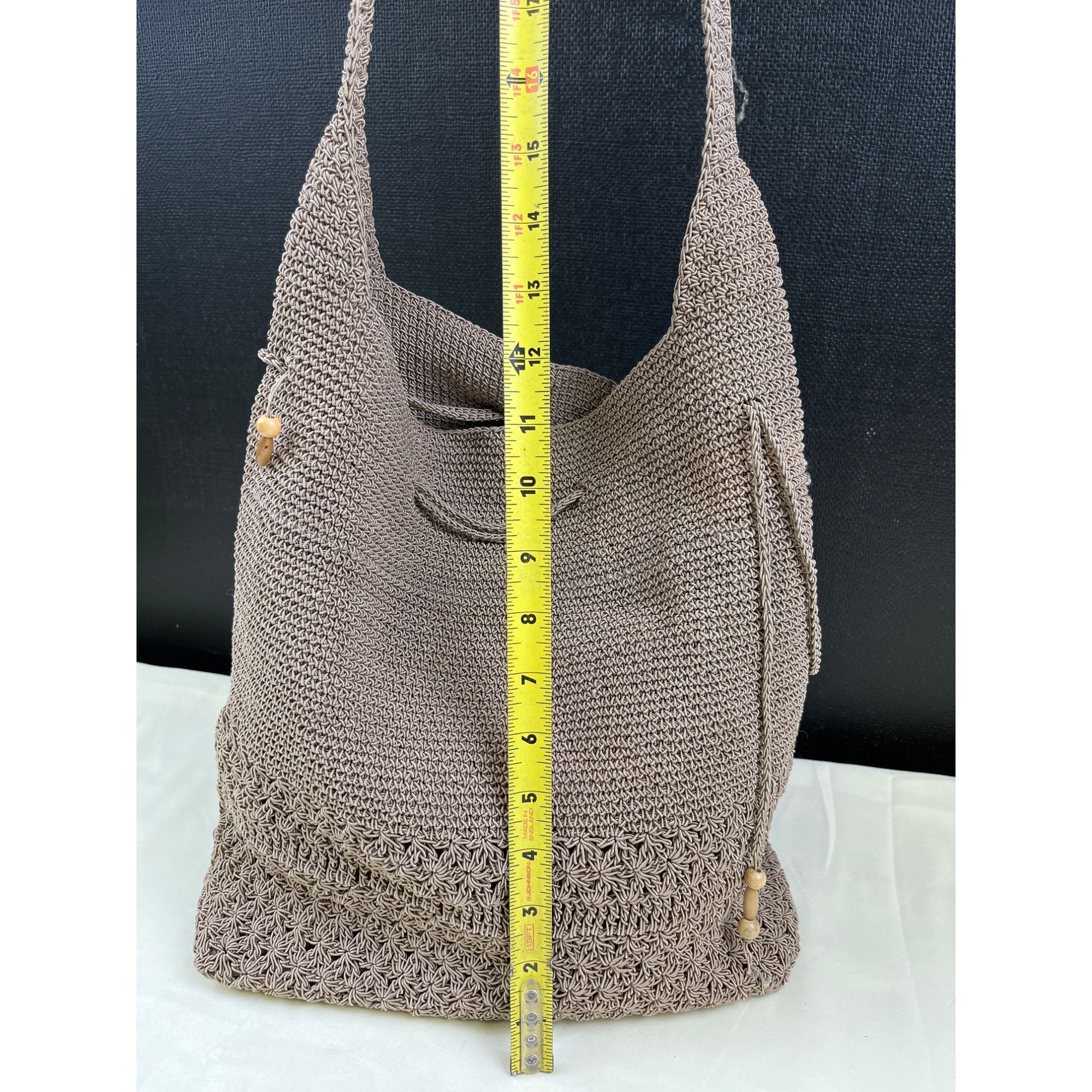 Handmade Handmade Vintage Women's Beige Bucket Shoulder Bag SKU 5180 Size ONE SIZE - 5 Thumbnail