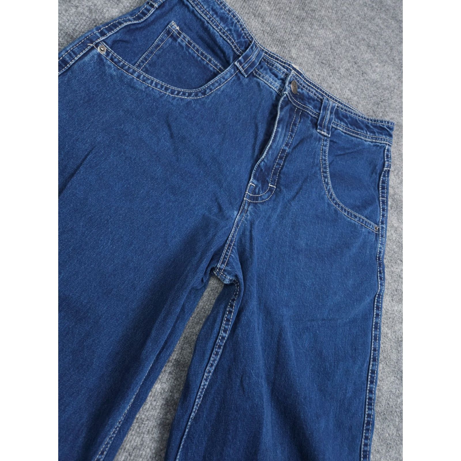 Vintage VINTAGE A.LAB Baggy Jeans Men 32 x 29 Blue Wide Leg Rave Y2K Embroider RAW HEM Jeans Mens 90s Streetwear Cyberpunk Punk Rock Hip Hop Skater City USA Size US 32 / EU 48 - 3 Thumbnail