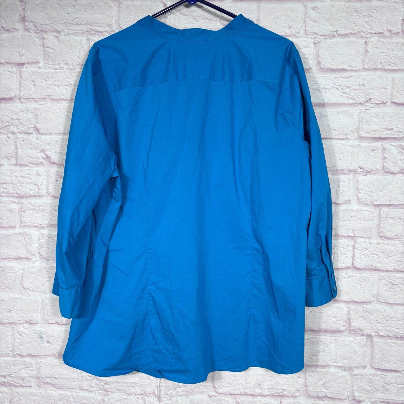 Worthington Worthington Women's Ruffled Blue Blouse Size 2X Size XXL / US 16-18 / IT 52-54 - 6 Thumbnail