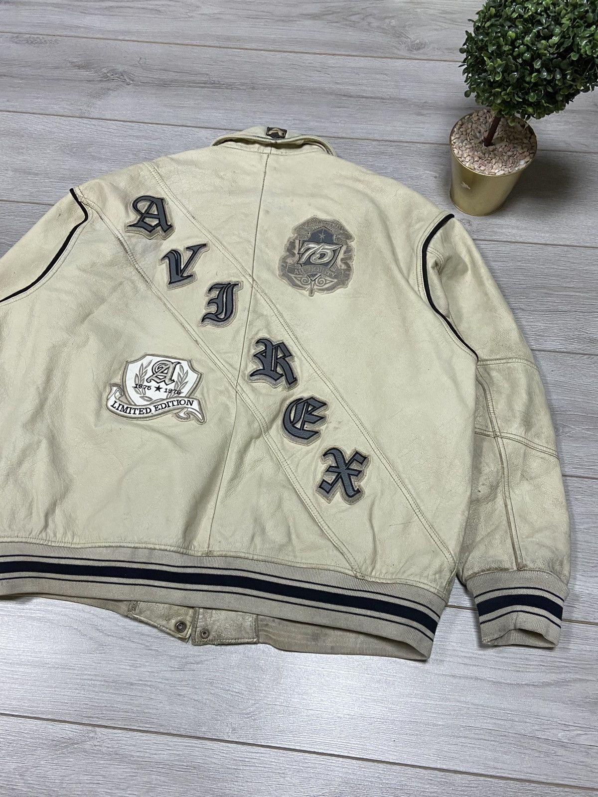 Avirex Avirex vintage Leather Jacket distressed New York big logo Size US XXL / EU 58 / 5 - 9 Thumbnail