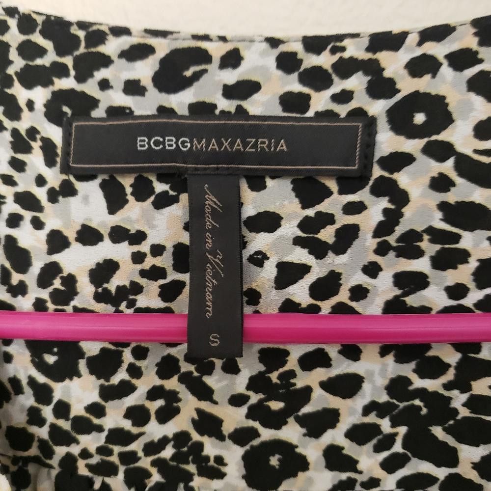 Bcbgmaxazria CT234 BCBGMAXAZRIA ANIMAL PRINT LONG SLEEVE BLOUSE SM Size S / US 4 / IT 40 - 4 Thumbnail