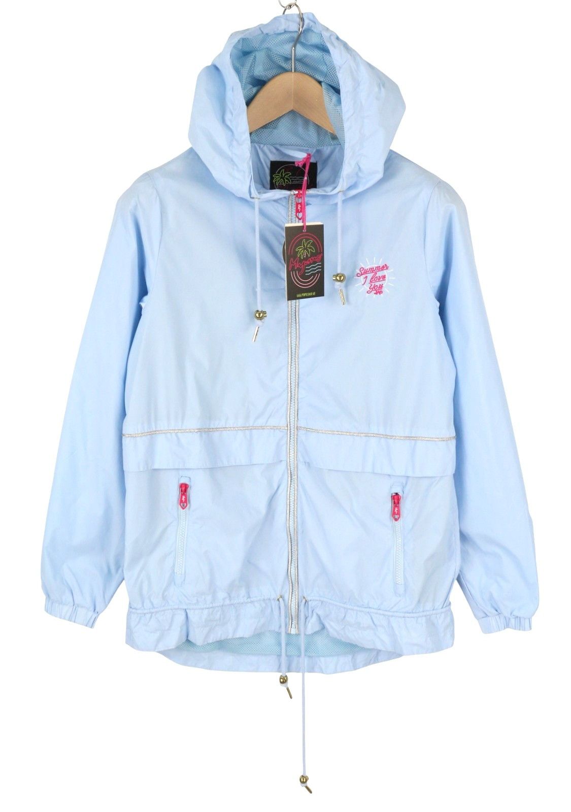 Other XS Light Blue Hooded Drawstring Parka 87992 Size XS / US 0-2 / IT 36-38 - 1 Thumbnail