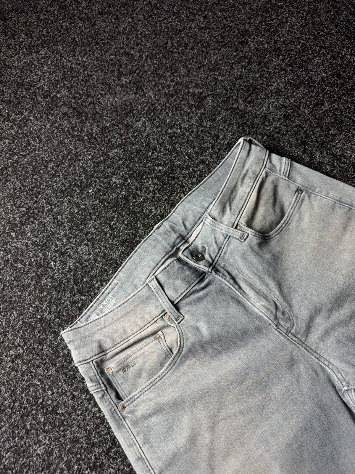 G-Star 00s Retro G-Star RAW 3301 Mid Skinny Faded Grey Denim Jeans Size 30" / US 8 / IT 44 - 6 Thumbnail