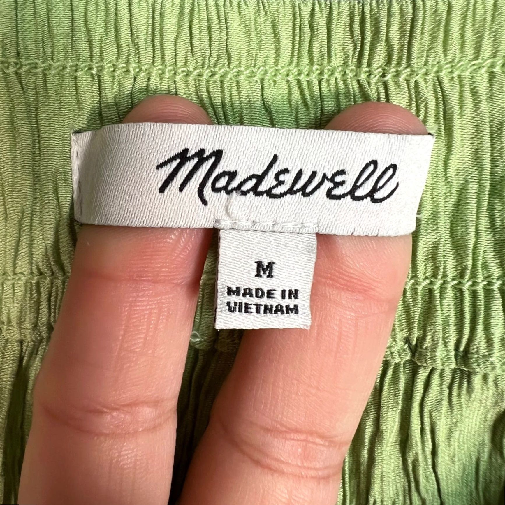 Madewell Madewell Womens Pants Medium Green Crinkle Viscose Ankle Straight Front Flat Front Rise High 27 in Inseam Regular Size M/Adult Womens? Size 32" / US 10 / IT 46 - 3 Thumbnail