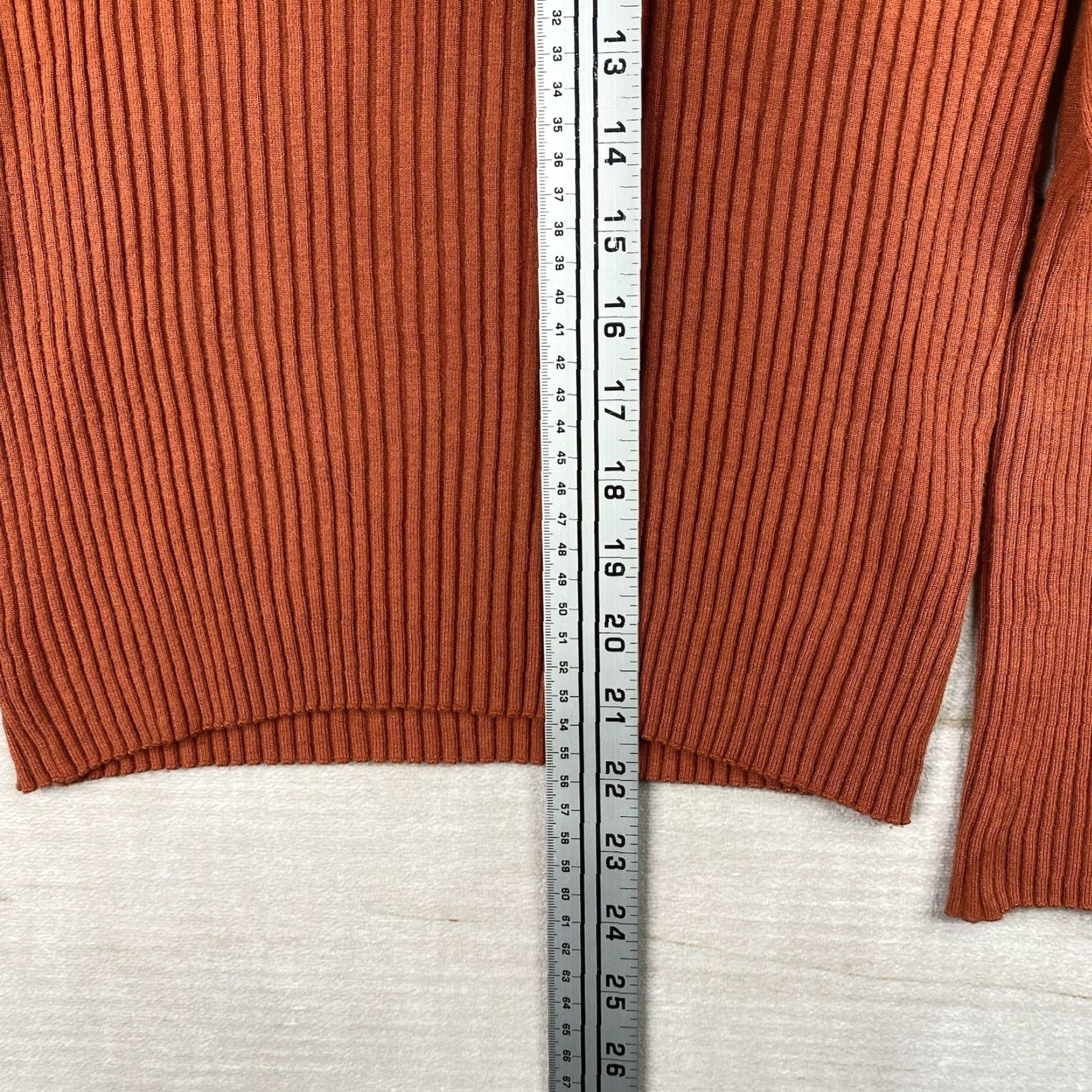 Vintage Carmen Marc Valvo Sweater Womens L Red Cowl Neck Stretch Knitted Ribbed Knit Bell Sleeve Size L / US 10 / IT 46 - 5 Thumbnail