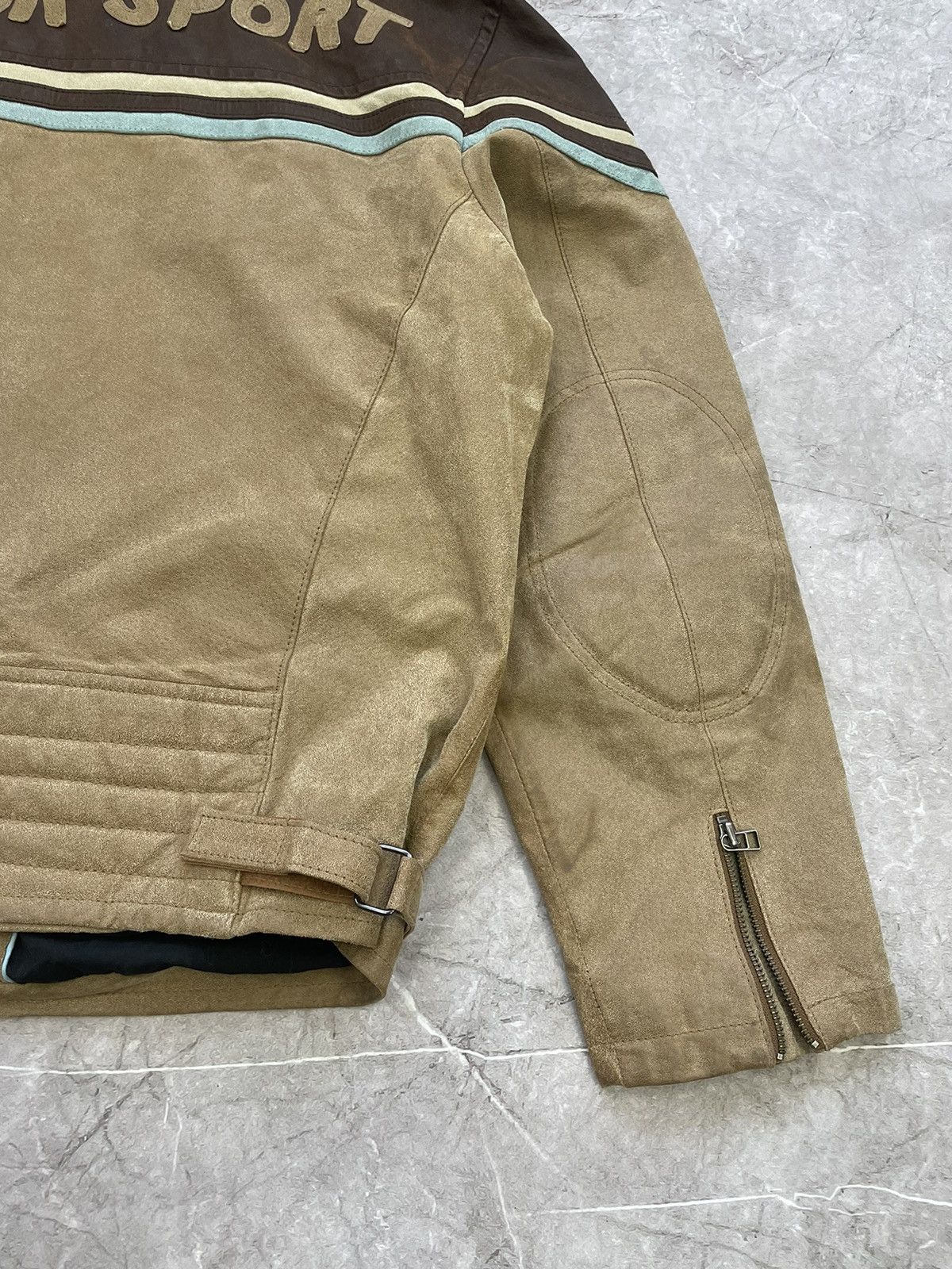 Other Rare Vintage 90s leather jacket Brown faded racing Japanese Size US XL / EU 56 / 4 - 12 Thumbnail