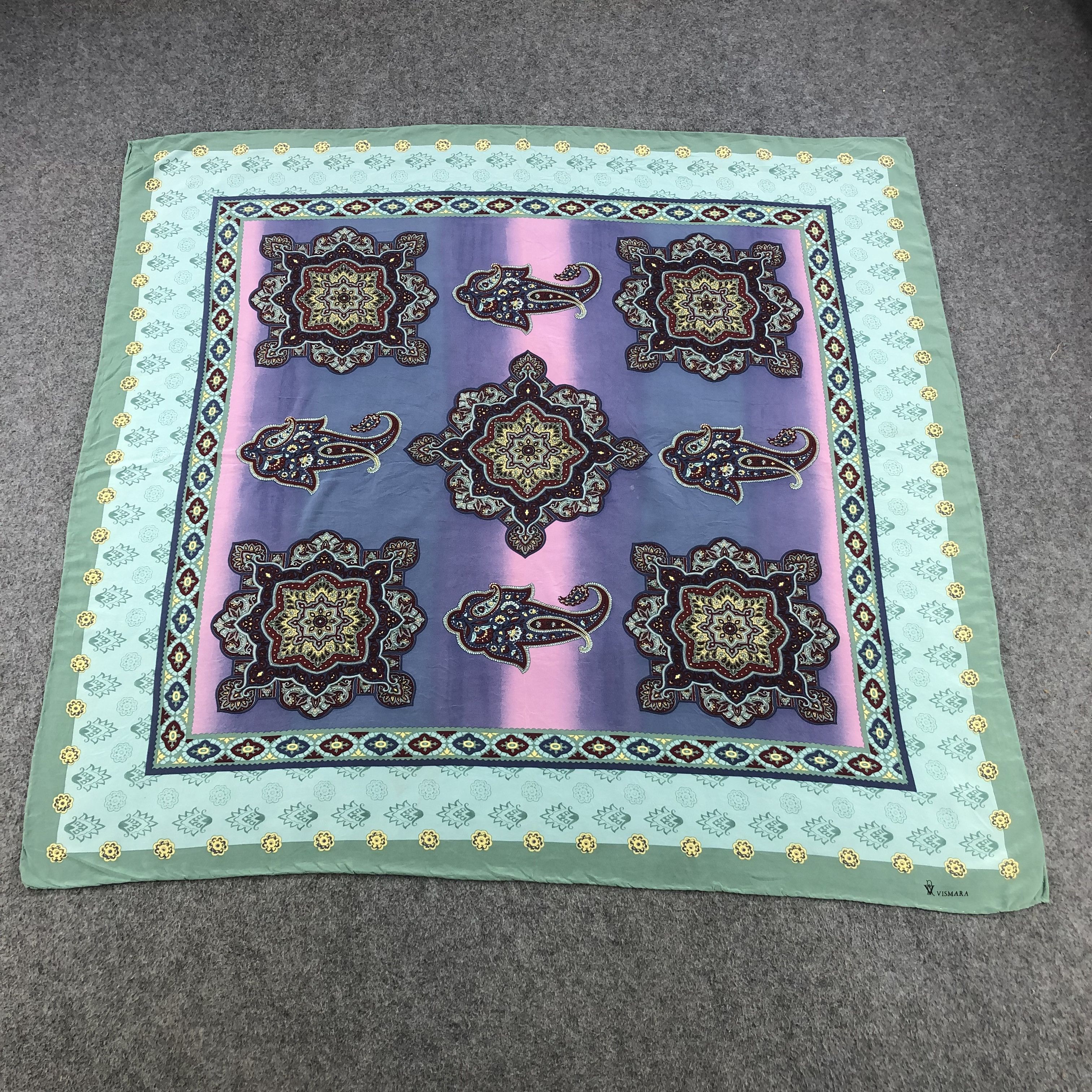 Japanese Brand Vintage Vismara Paisley Silk Scarf M320 Size ONE SIZE - 2 Thumbnail