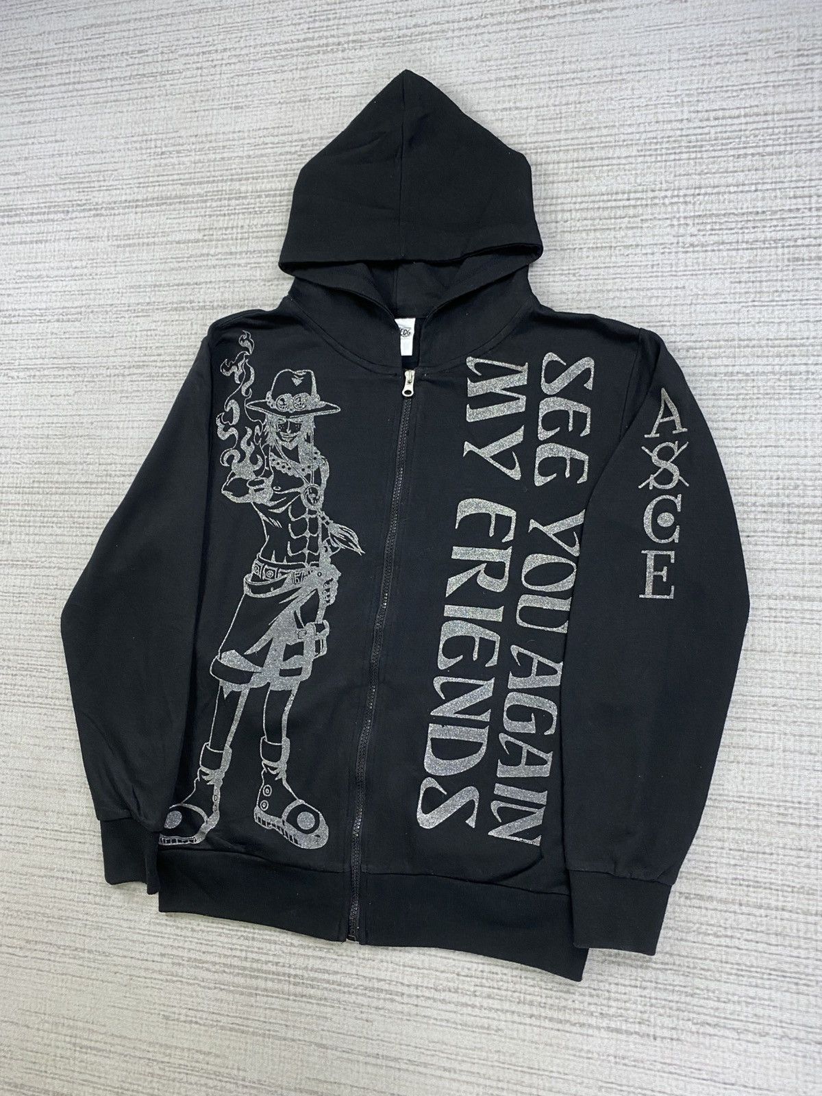 Japanese Brand × One Piece × Vintage Vintage One Piece Full Printed Zipper Hoodie Size US M / EU 48-50 / 2 - 4 Thumbnail