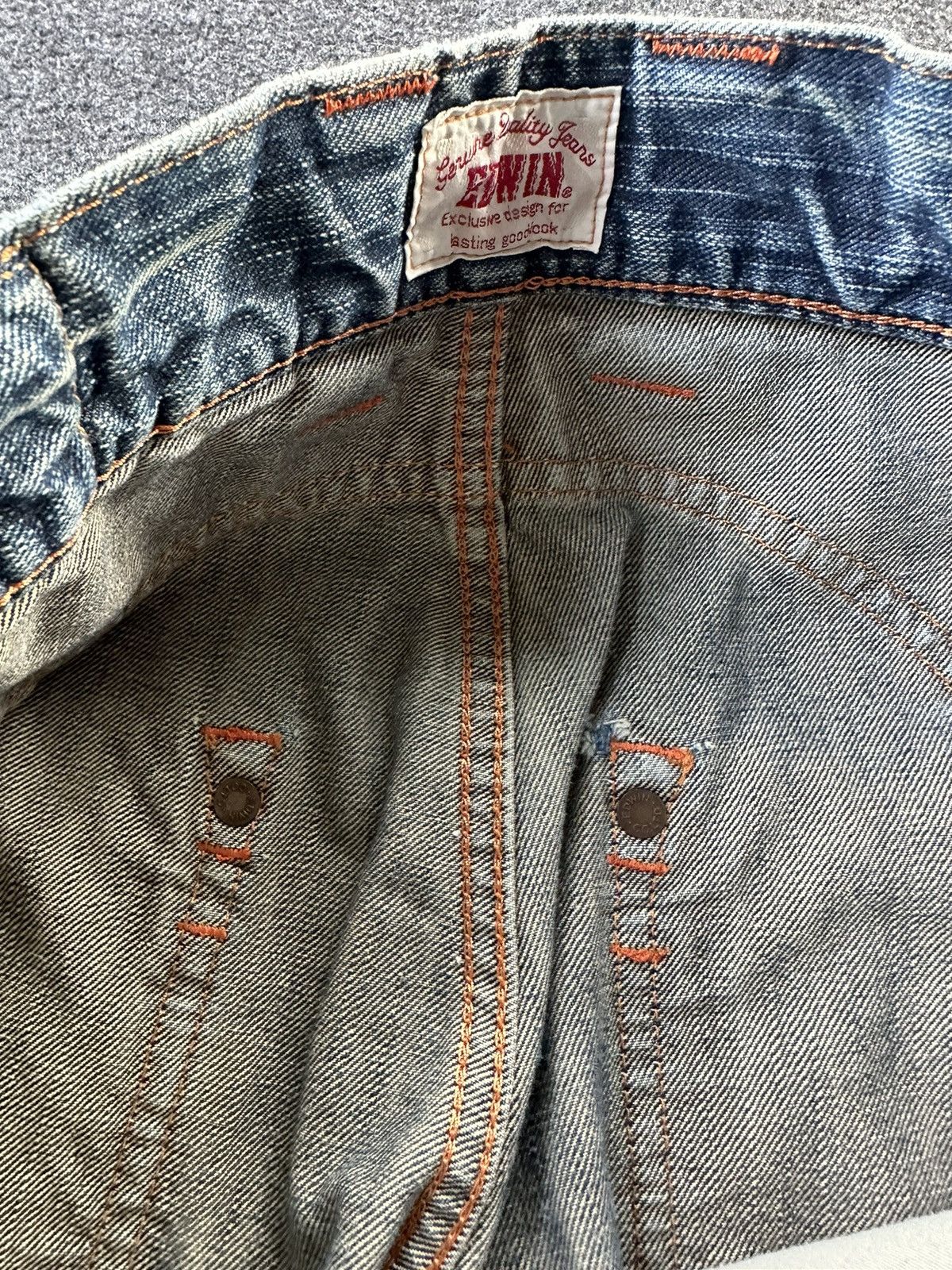Edwin Edwin Exclusive Vintage Faded Washed Distressed Denim D187 Size US 34 / EU 50 - 11 Thumbnail