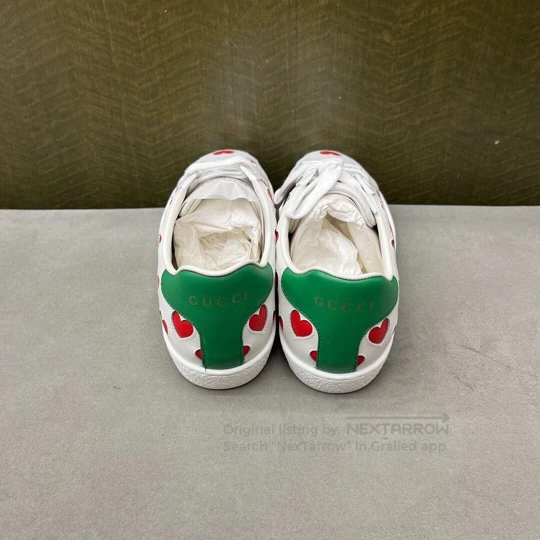 Gucci Gucci Love Heart Green Tail White Shoes. Size US 4 / IT 34 - 3 Thumbnail