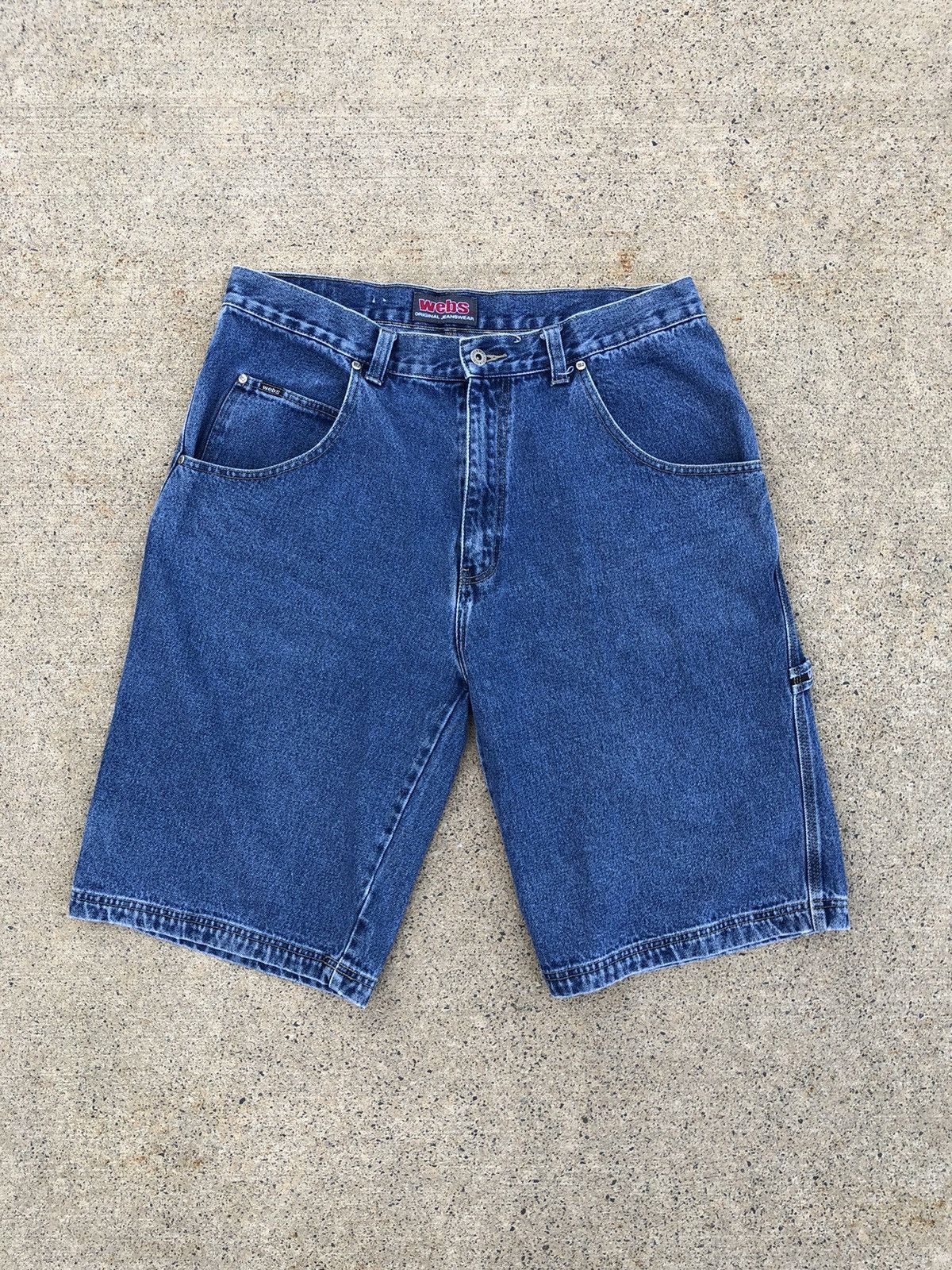 Vintage webs denim baggy wide leg carpenter shorts