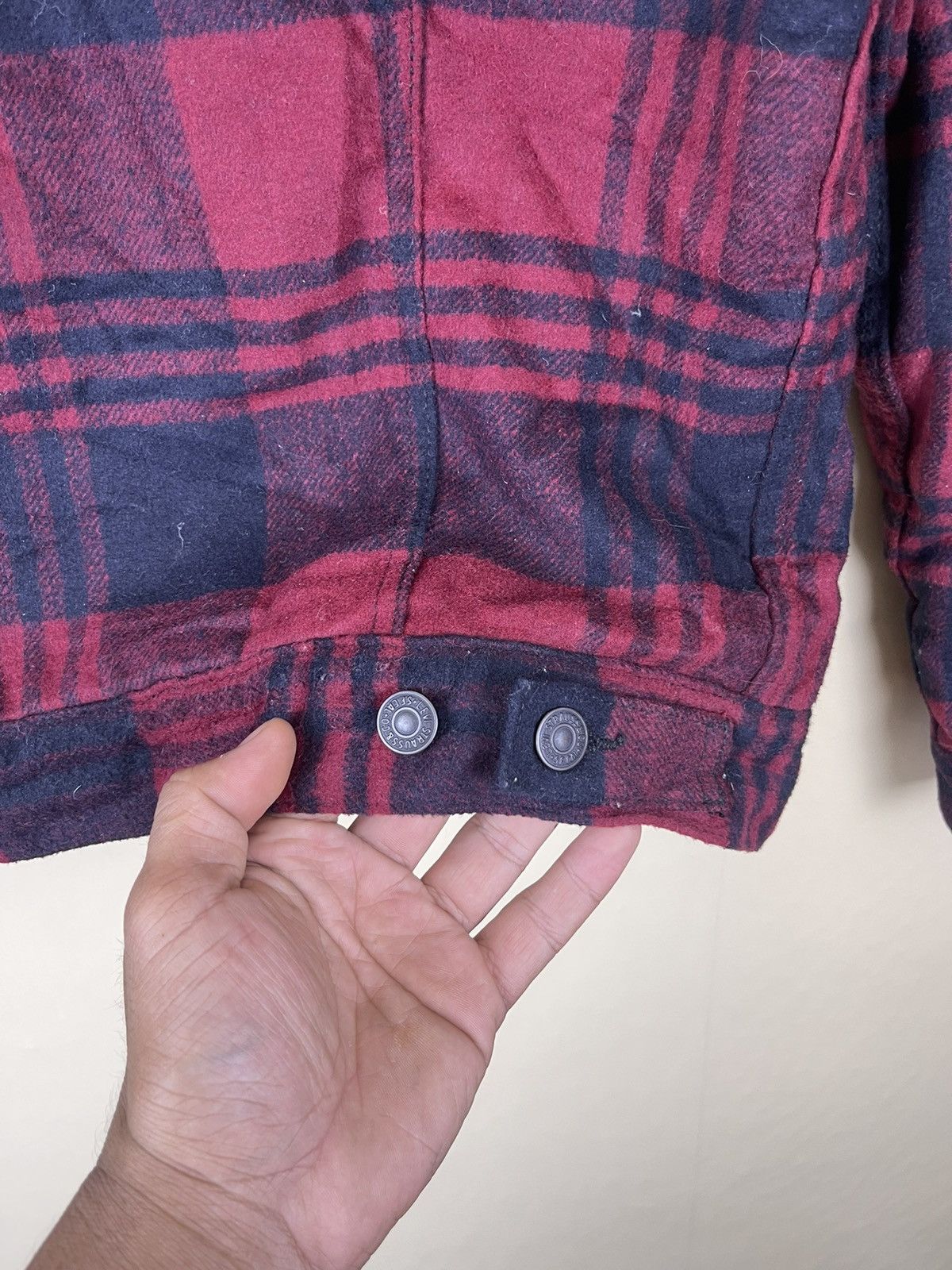 Levi's × Levi's Vintage Clothing × Vintage VINTAGE LEVIS Red Tartan Sherpa Trucker Jacket Size US S / EU 44-46 / 1 - 10 Thumbnail
