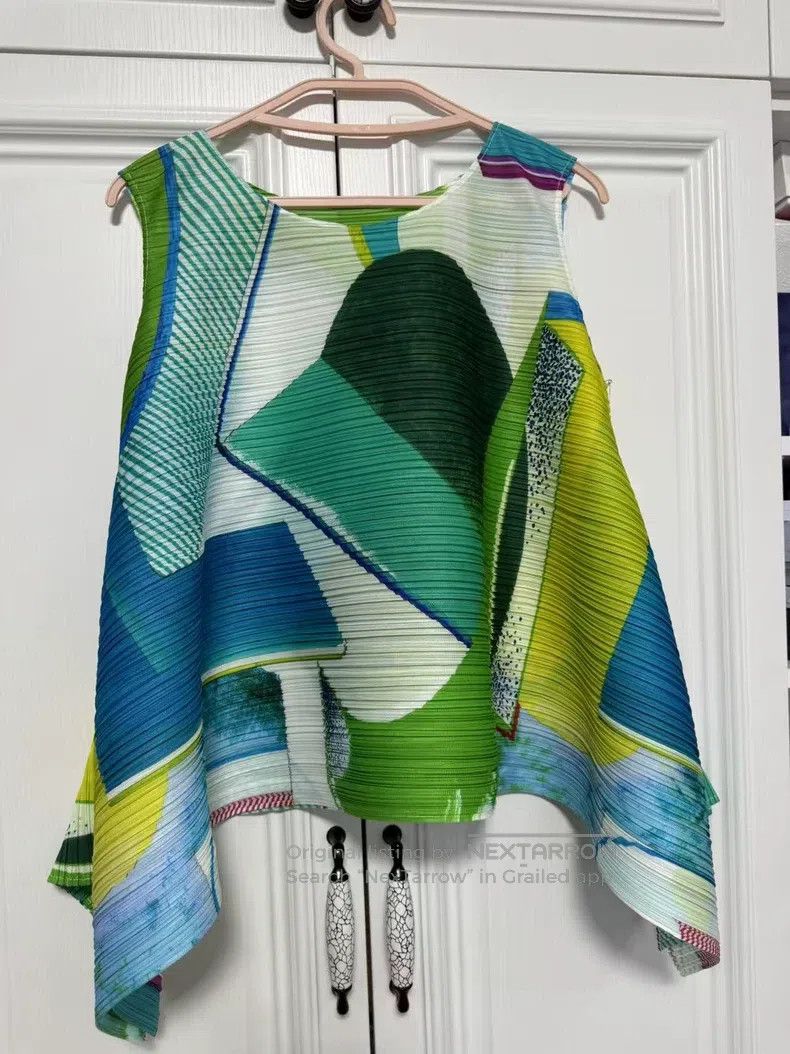 Issey Miyake Issey Miyake Green Windmill Tank Top Size L / US 10 / IT 46 - 1 Thumbnail