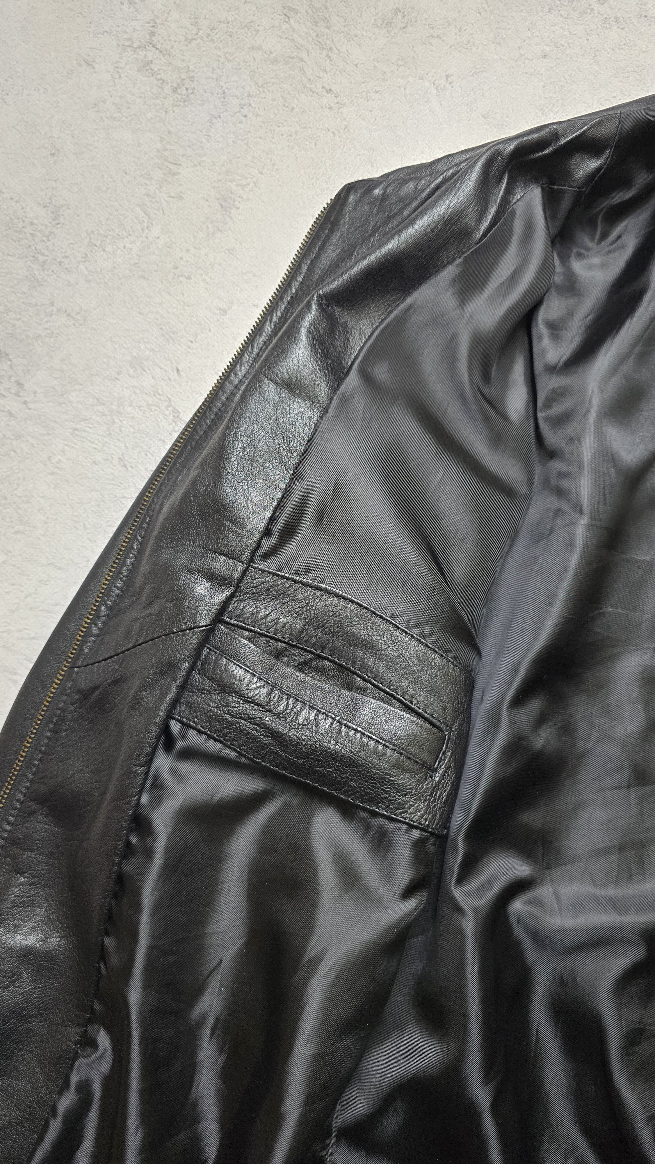 Other Floriani Vera Pelle Leather Bomber Jacket Full Zip Military Size US XL / EU 56 / 4 - 17 Thumbnail