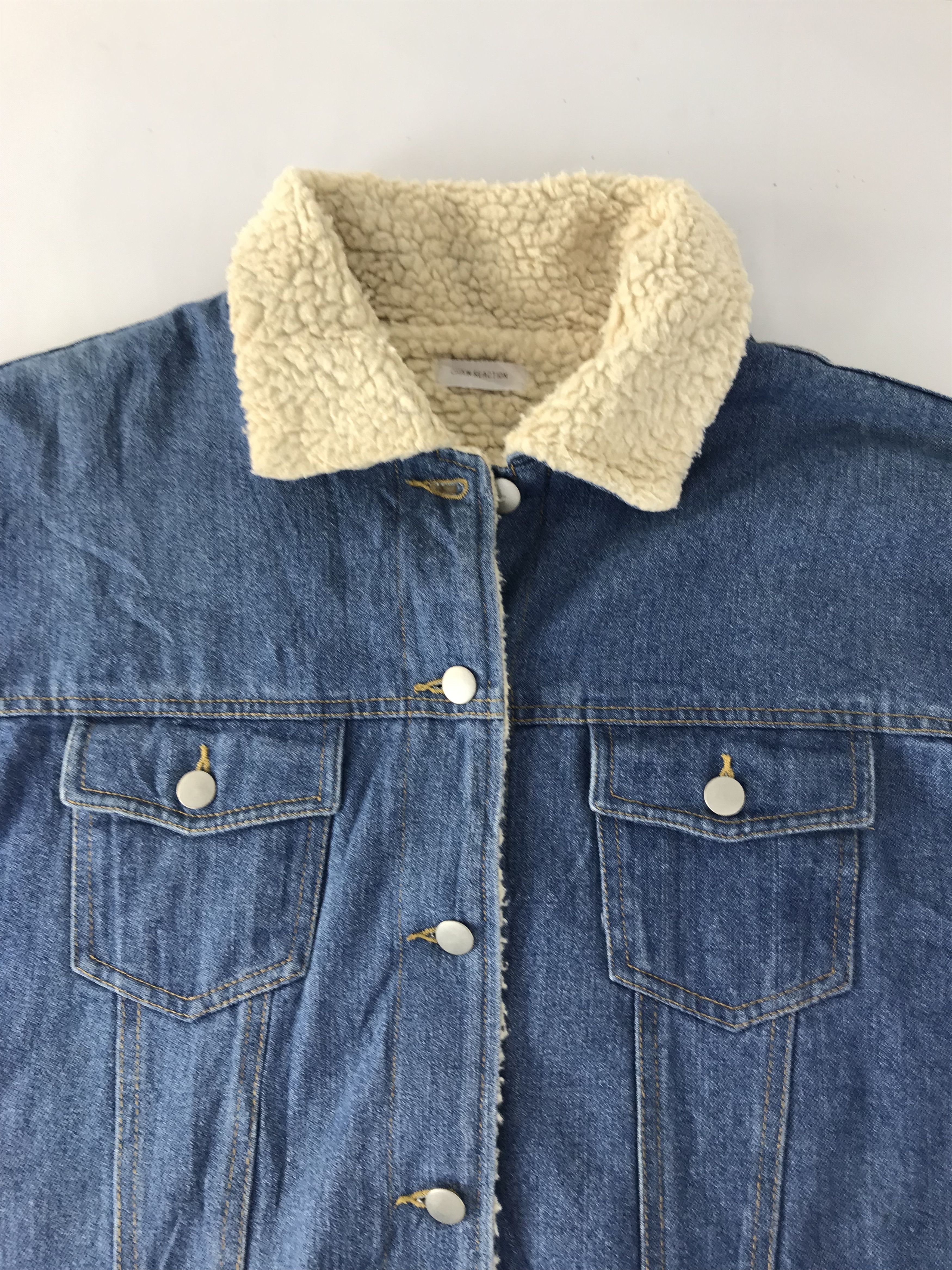 Japanese Brand Chain Reaction Sherpa Shearling Denim Padded Full Button Size US M / EU 48-50 / 2 - 4 Thumbnail