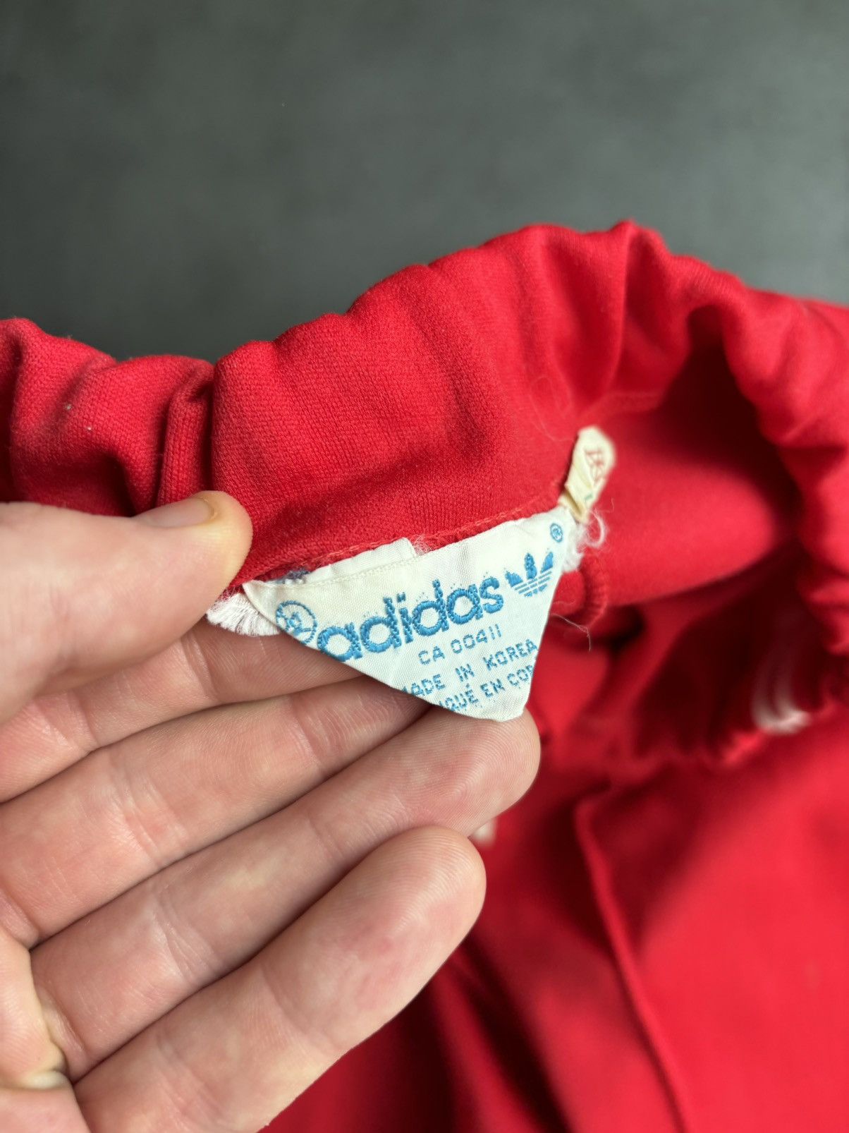 Adidas × Vintage 1980s Vintage Adidas Track Suit Jacket Pants 3 Stripes Red Size US L / EU 52-54 / 3 - 16 Thumbnail