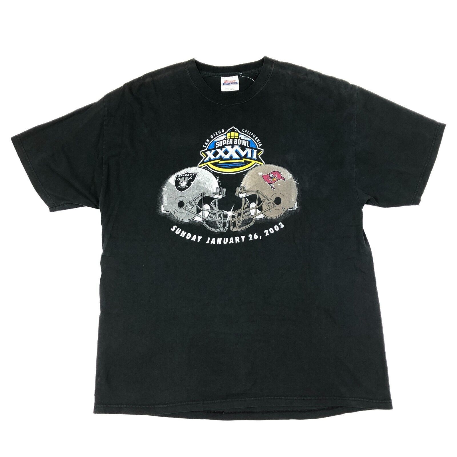 NFL × Vintage 2003 Super Bowl 37 Raiders Buccaneers Tee T Shirt Size XL Size US XL / EU 56 / 4 - 1 Thumbnail