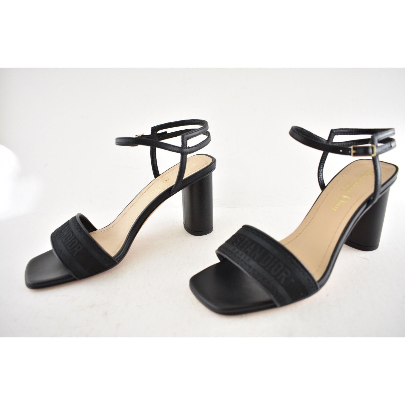 Dior Dior Dway Heeled Sandal Embroidered Satin Black Ankle Size US 5 / IT 35 - 11 Thumbnail