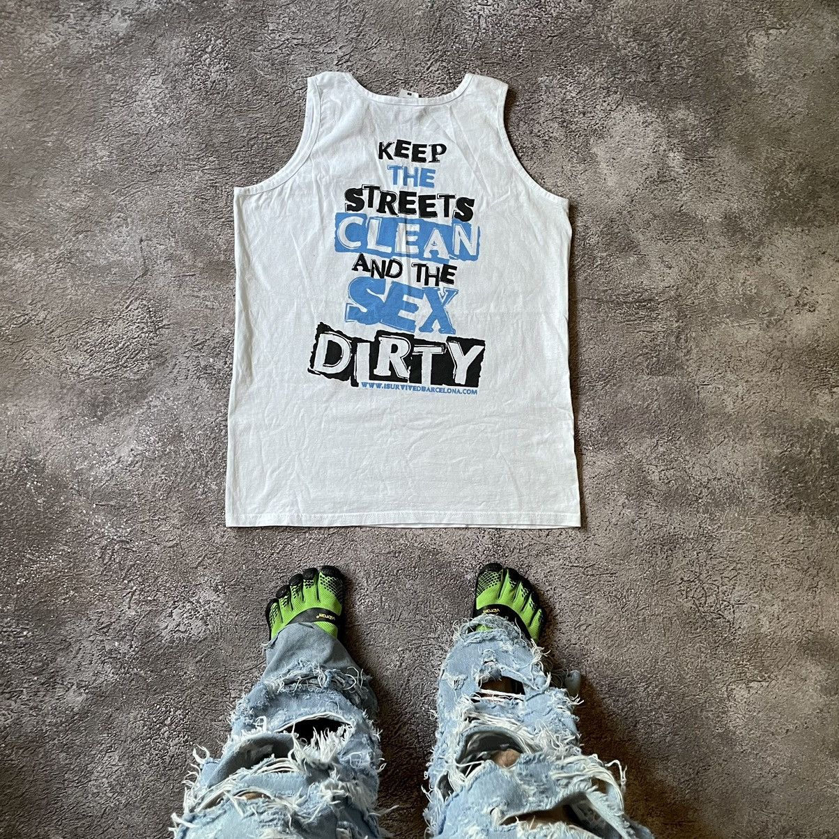 Vintage Vintage Y2K ADULT “ STREETS CLEAN SEX DIRTY “ FUNNY TANK TOP |  Grailed