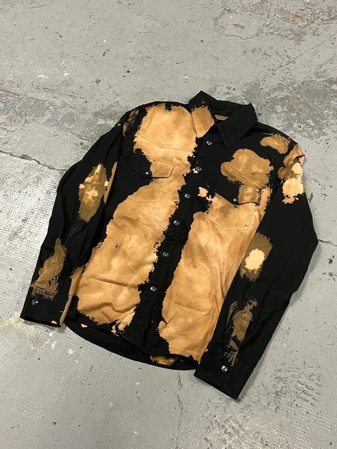 John Richmond Richmond Black & Beige Bleached Effect Shirt Size US M / EU 48-50 / 2 - 4 Thumbnail