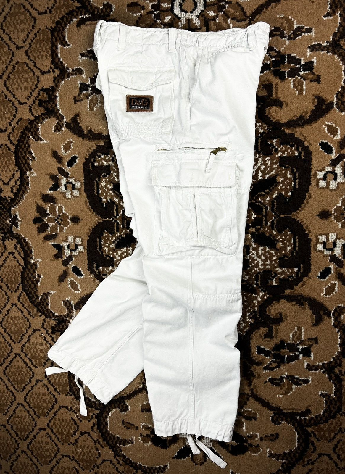 Dolce & Gabbana Dolce & Gabbana Archive White Cargo Pants Metal Logo Vintage Size US 32 / EU 48 - 2 Thumbnail