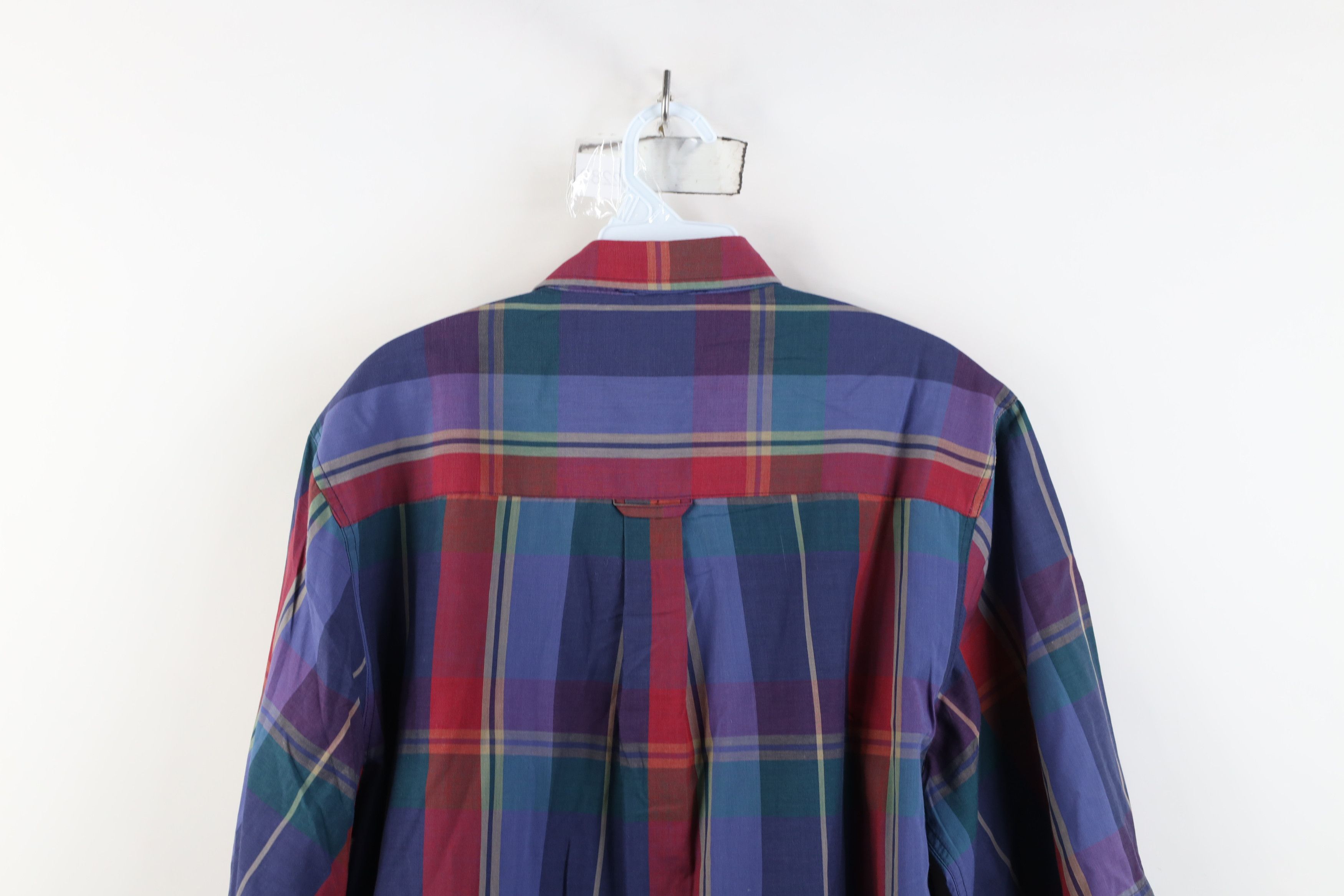 Vintage Vintage 80s 90s Streetwear Madras Plaid Button Down Shirt Size US L / EU 52-54 / 3 - 10 Thumbnail