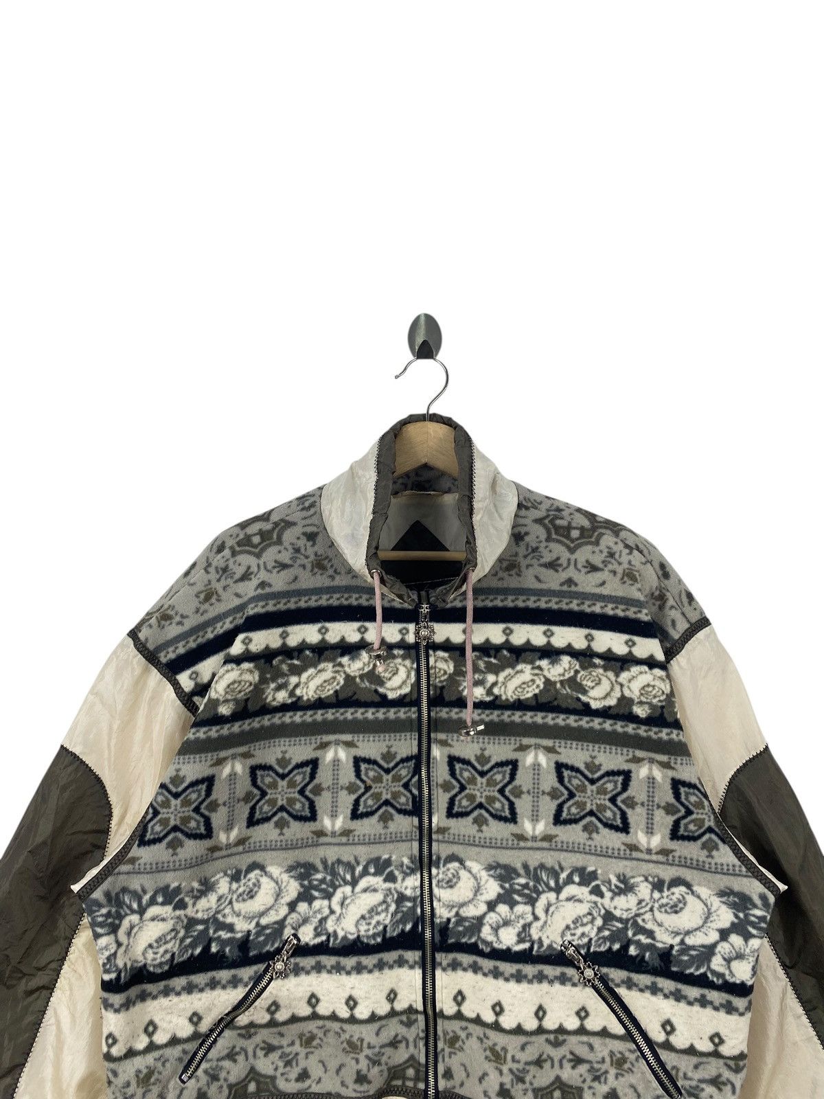 Vintage Vintage ASIX NORDIC Fleece Jacket Full Zip Floral Size L / US 10 / IT 46 - 2 Thumbnail