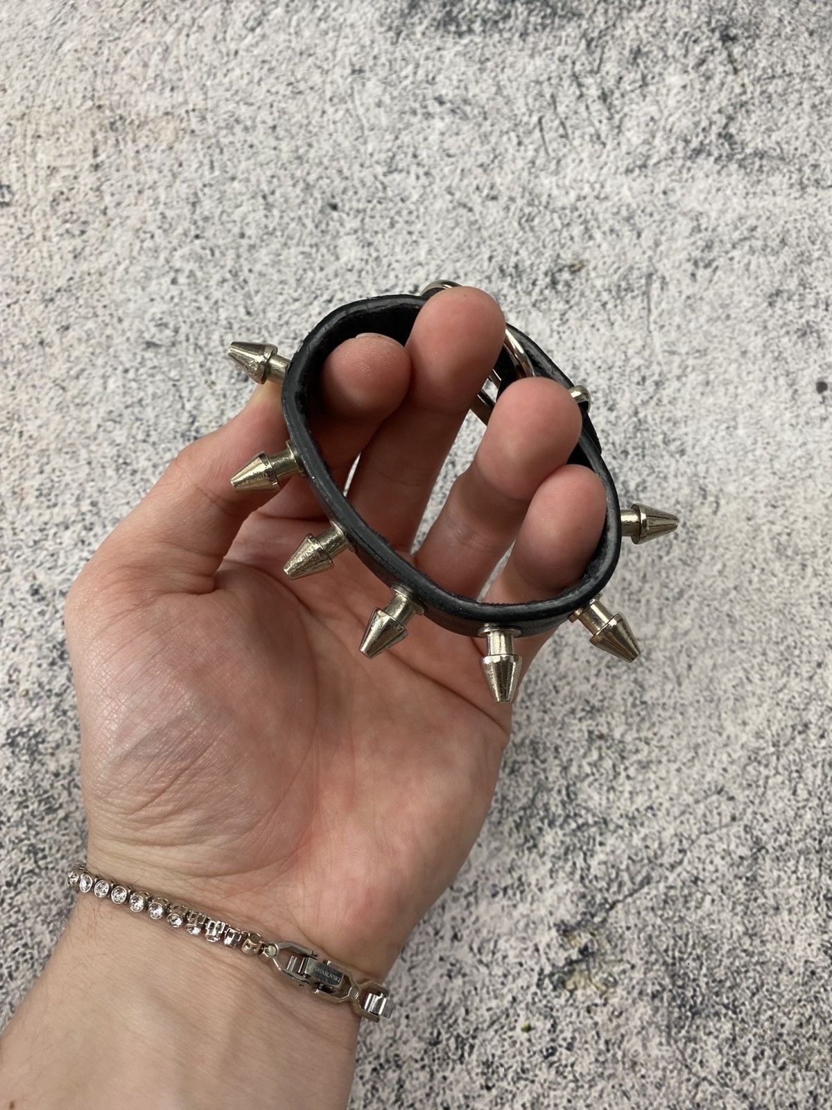 Vintage Punk Goth Spike Bracelet Leather Studded Cuff Alternative Size ONE SIZE - 16 Thumbnail