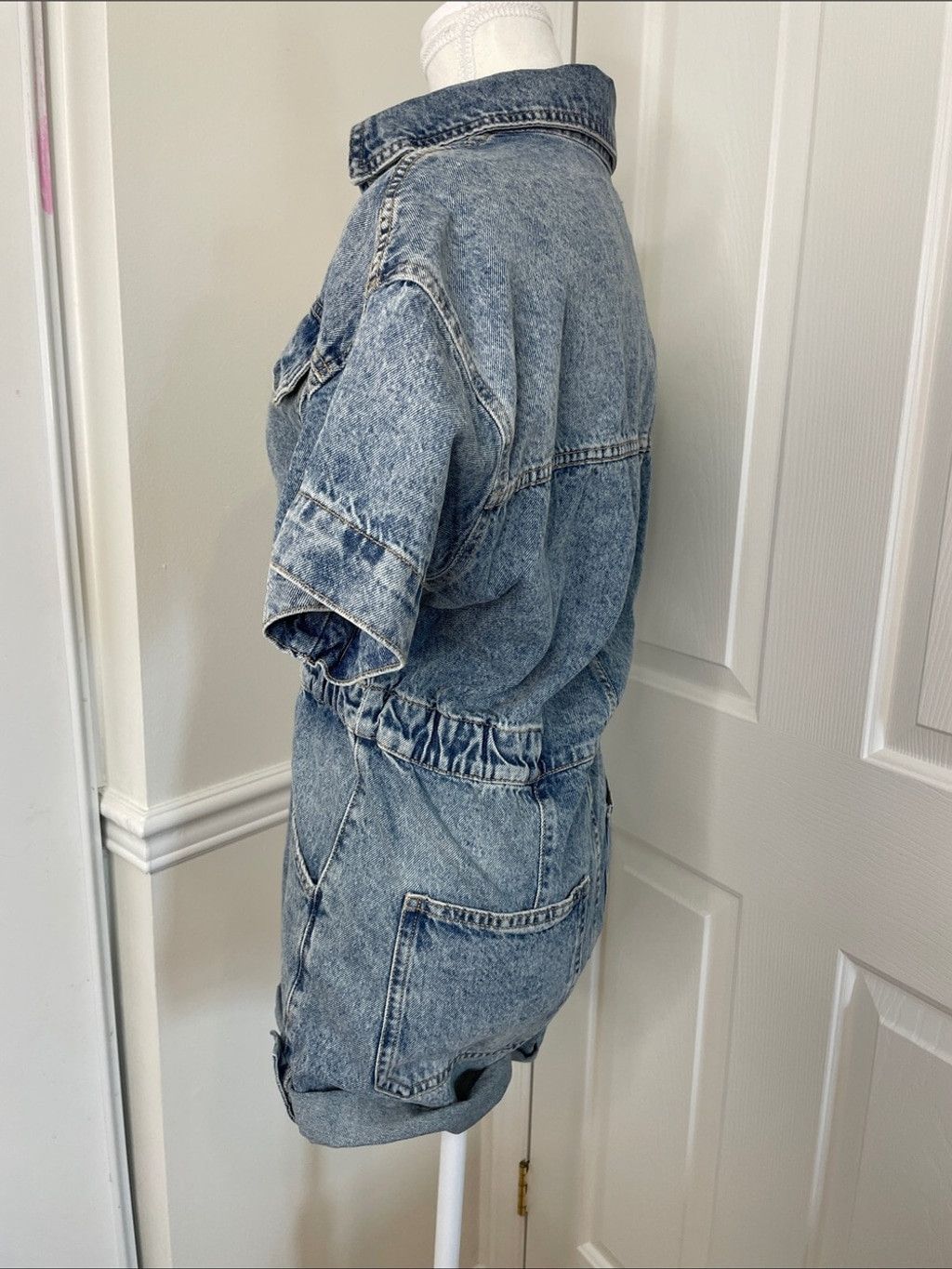 Free People NWT We The Free Marci Denim Overall Short XS Size 25" / US 0 / IT 36 - 7 Thumbnail