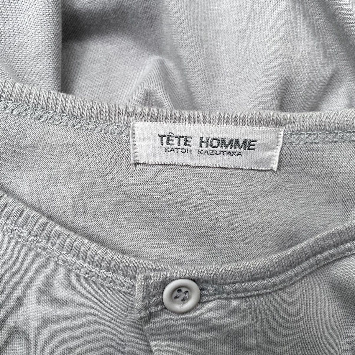 Tete Homme TÊTE HOMME Grey Long Sleeve Polo with Logo Hem Size US L / EU 52-54 / 3 - 8 Thumbnail