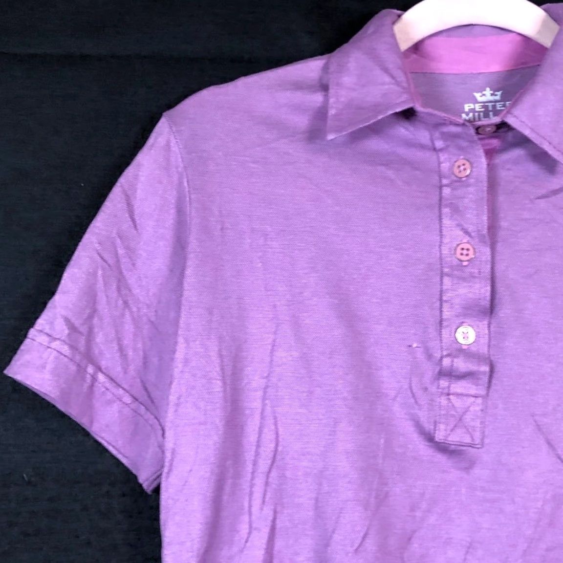 Peter Millar Peter Millar Womens Shirt Purple Polo Short Sleeve Medium Casual Workwear Cotton Polyester Button Collared Size M / US 6-8 / IT 42-44 - 4 Thumbnail