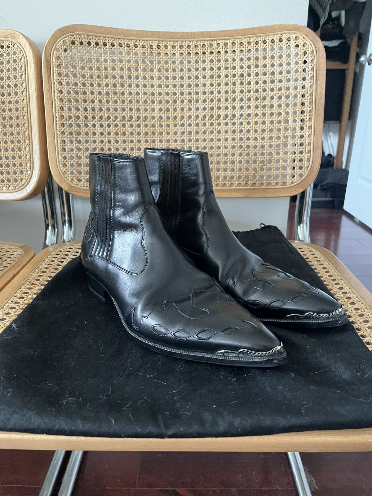 Pre-owned Hedi Slimane X Saint Laurent Paris Hedi Slimane Ss14 Duckies Shoes In Black