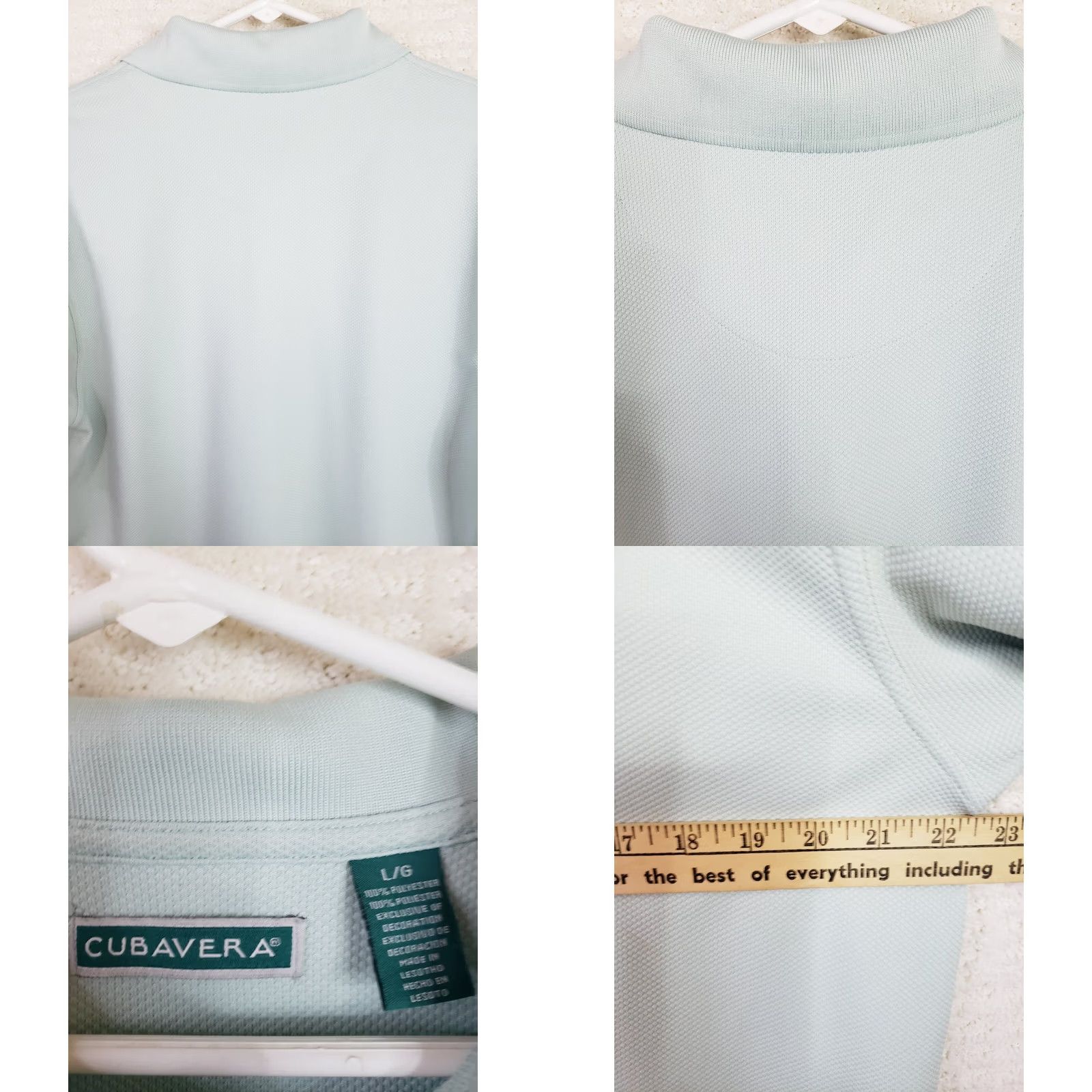 Cubavera Cubavera Polo Shirt Mens L Mint Green Lightweight Golf Casual Shirt Size US L / EU 52-54 / 3 - 8 Thumbnail