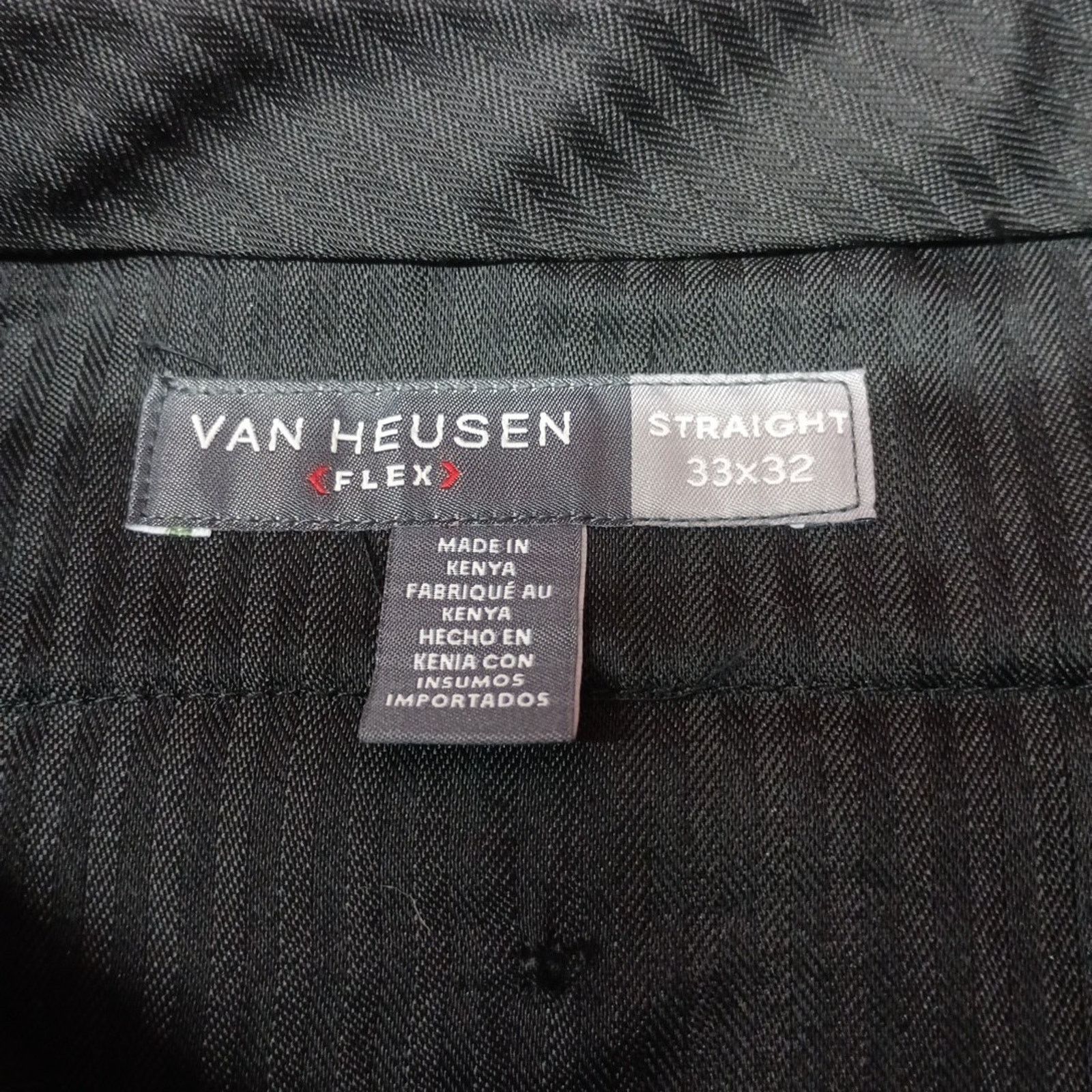 Van Heusen Van Heusen Dress Pants Men's 33x32 Black Flat Front Slacks Size US 33 - 5 Thumbnail