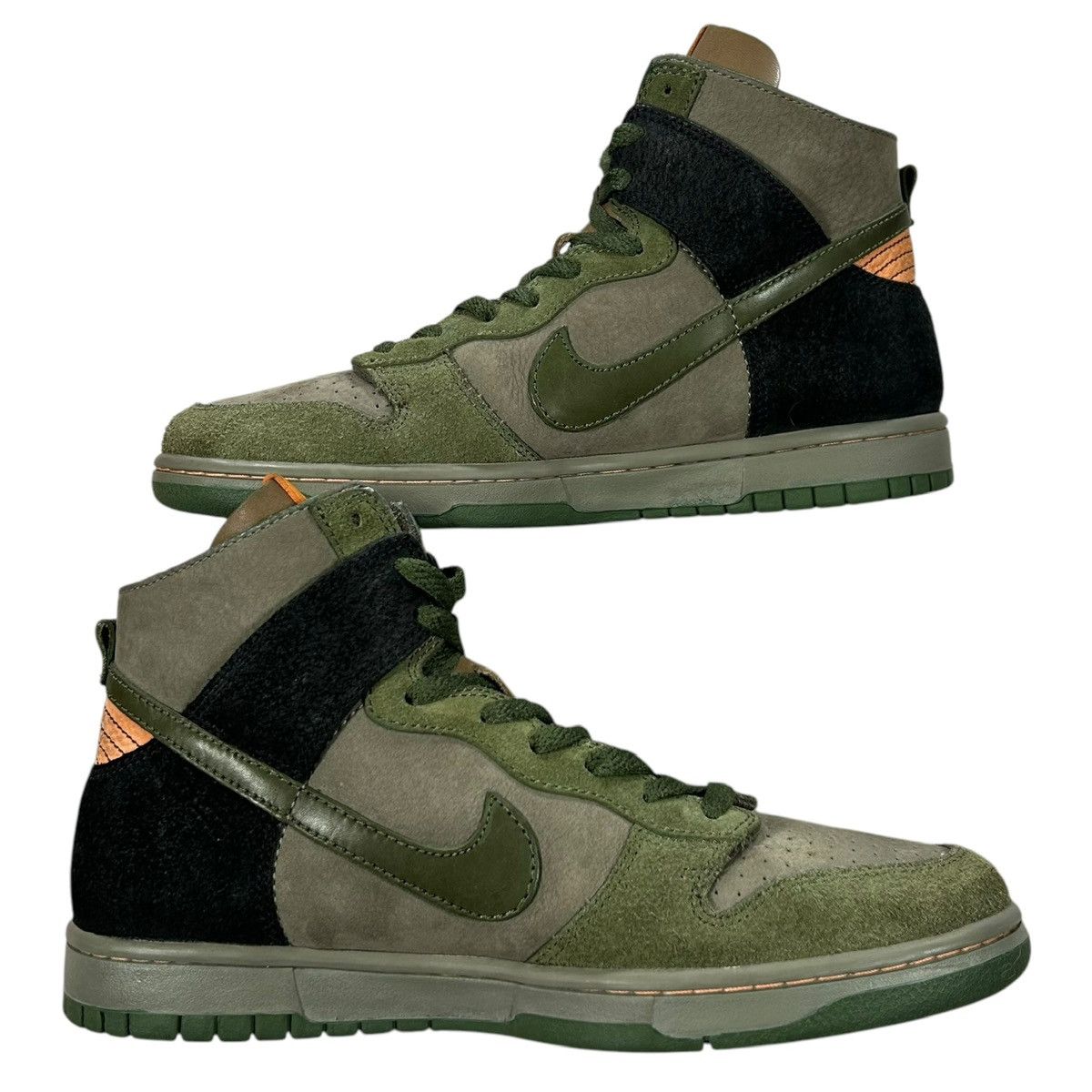 Nike VTG Dunk High NL Classic Olive Green Mandarin 2005 Sneakers Size US 9 / EU 42 - 3 Thumbnail