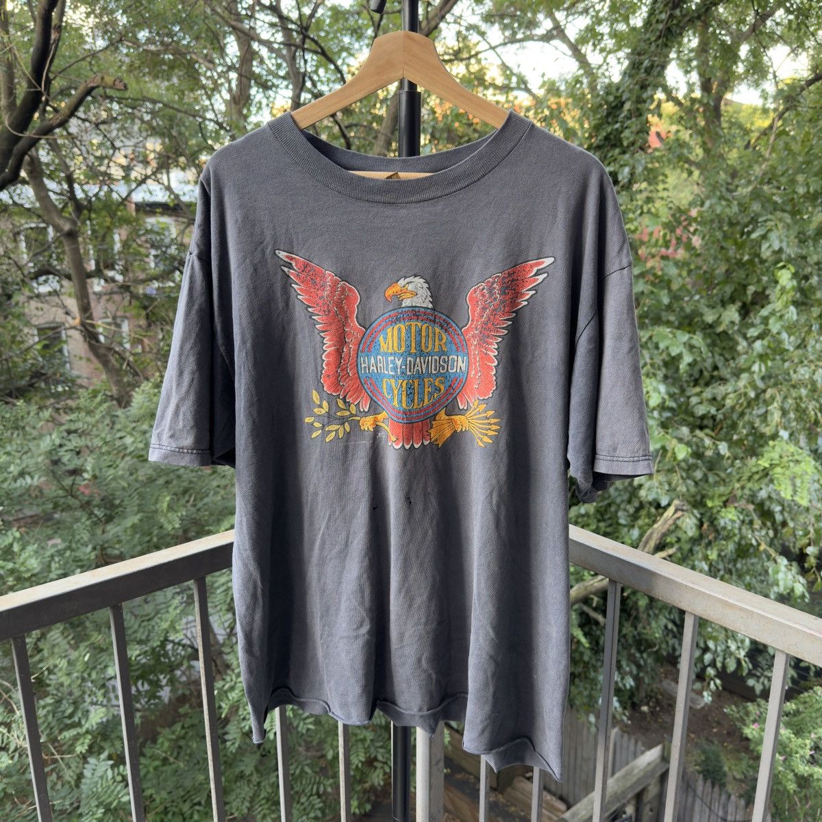 Thrashed Faded Distressed Harley Shirt ERD Grunge Biker WCC