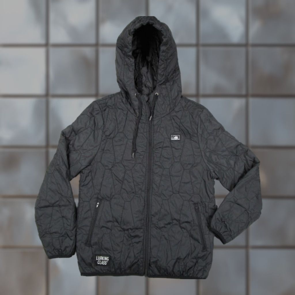 Lurking Class Jacket Mens Small Black Quilted Hooded Full Zip Insulated Puffer