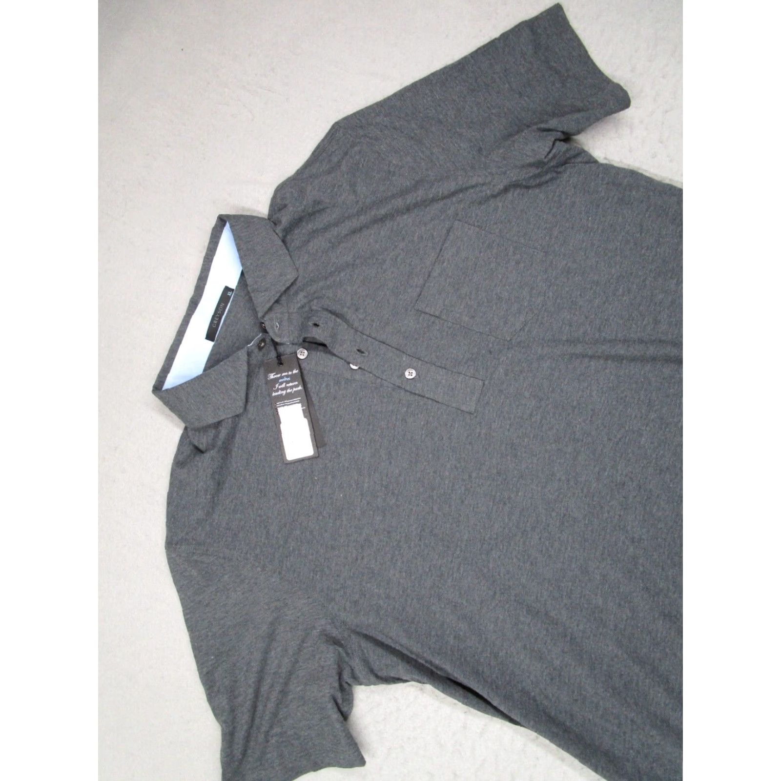 Vintage Greyson Mens Extra Large Gray Short Sleeve Spirit Polo Shirt Quick Dry Pima Cotton Blend Golf Tennis Size US XL / EU 56 / 4 - 2 Thumbnail