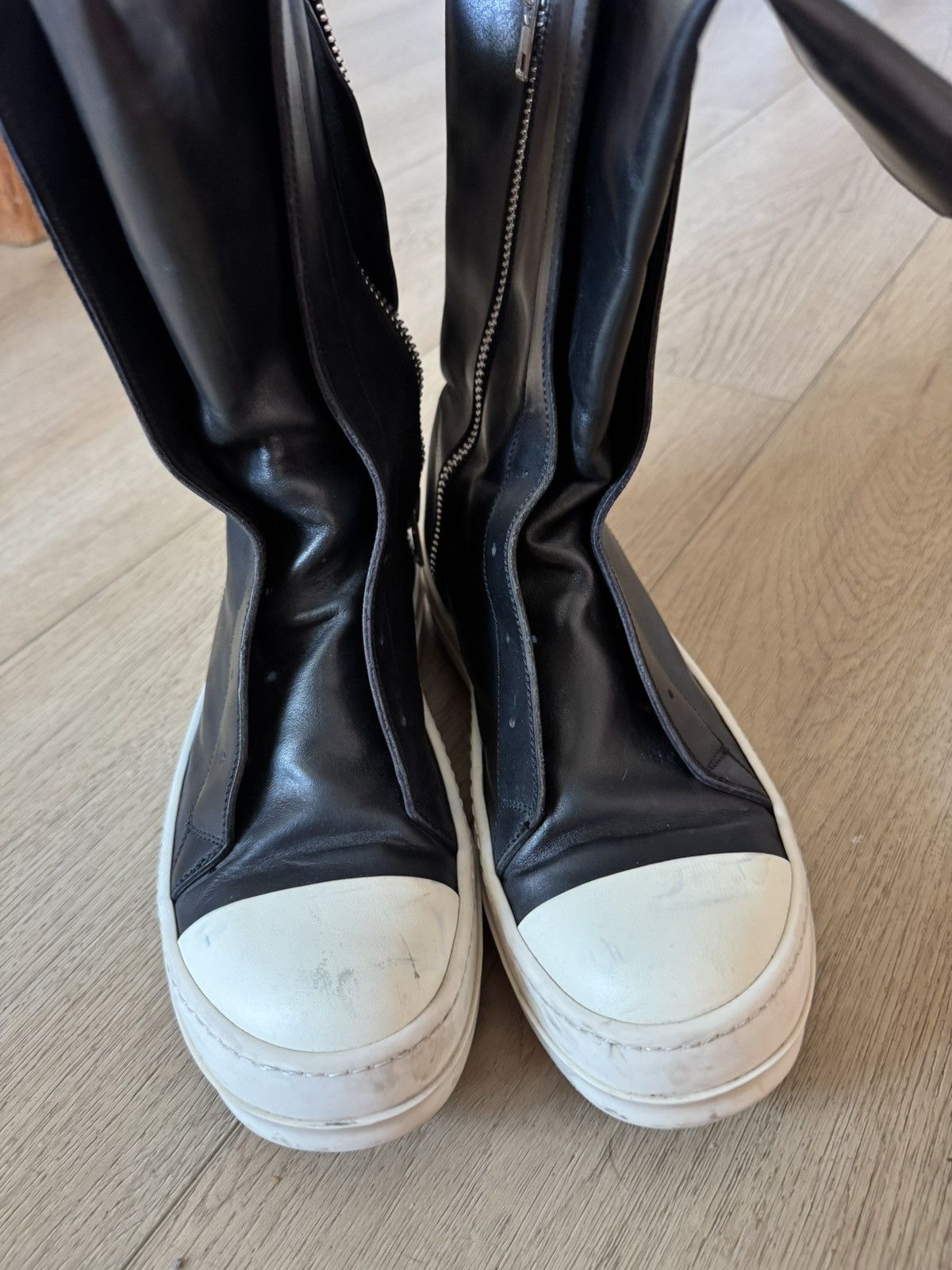 Rick Owens Laceless leather ramones high 39 Size US 6 / EU 39 - 9 Thumbnail