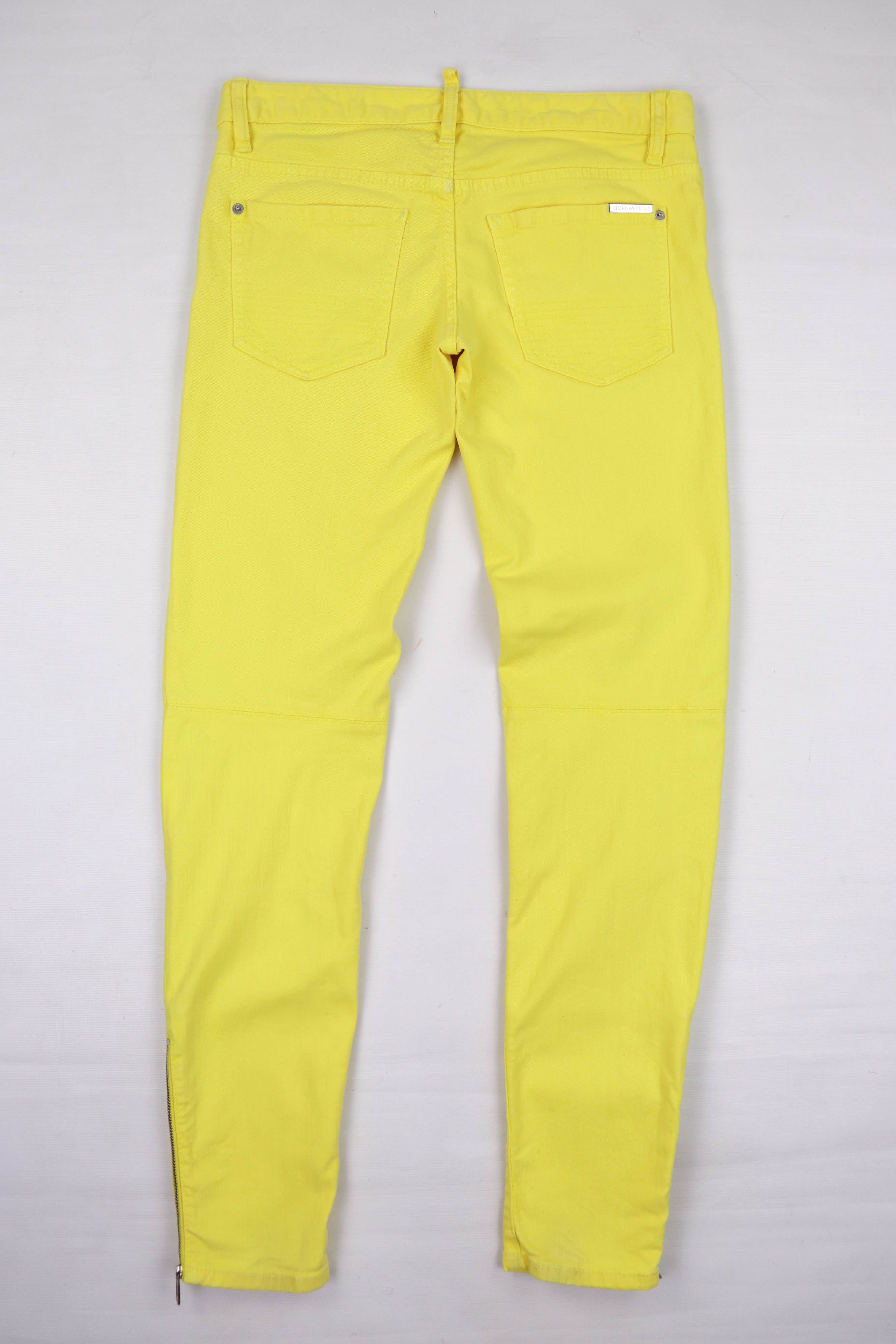 Dsquared2 WMNS Dsquared2 Yellow Slim Fit Zip Jeans Size 28" / US 6 / IT 42 - 2 Thumbnail