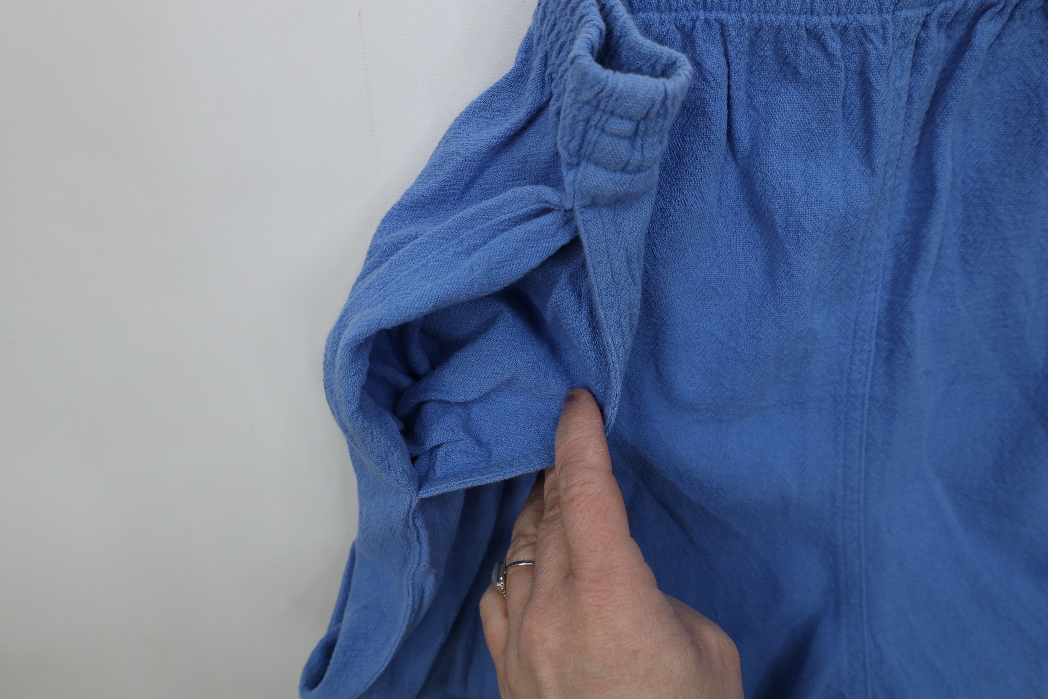 Vintage Vintage 90s Streetwear Gauzy Cotton Wide Leg Pants Blue USA Size 30" / US 8 / IT 44 - 6 Thumbnail