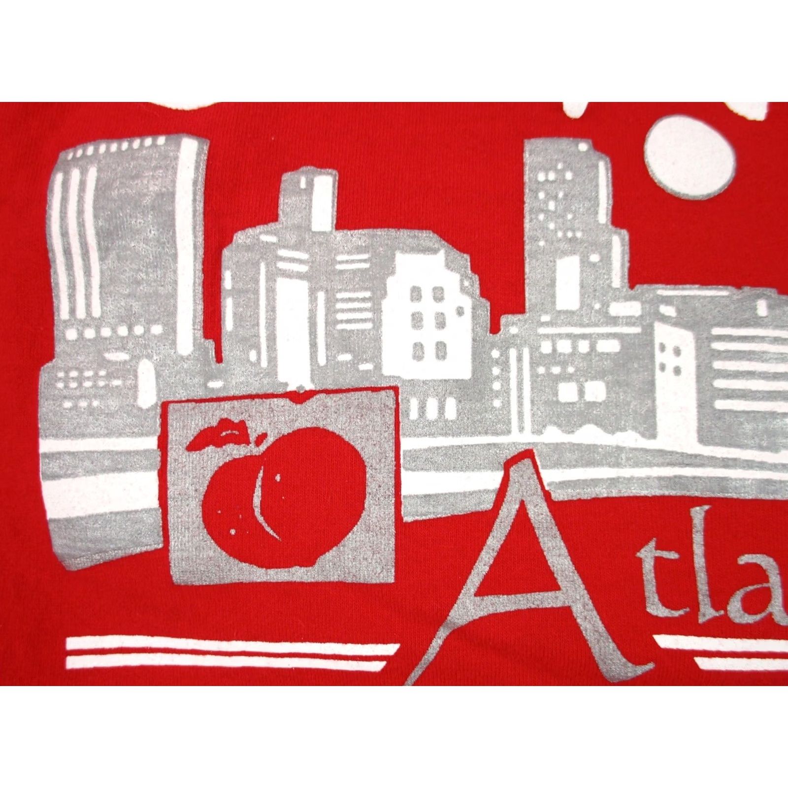 Vintage VINTAGE 80s ATLANTA OHIO SKYLINE T-Shirt XL peach cleveland Mens Size US XL / EU 56 / 4 - 6 Thumbnail