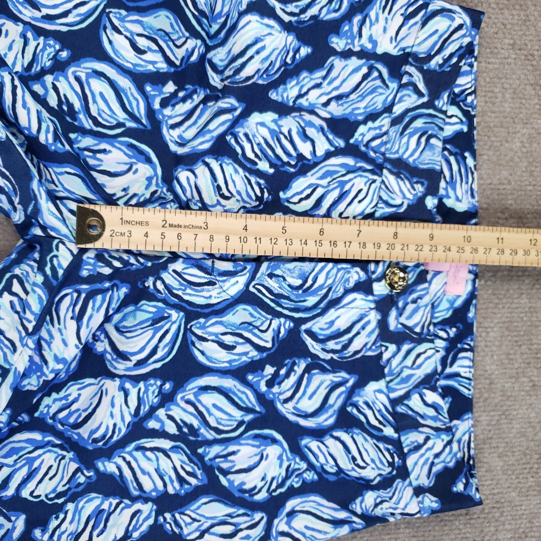 Lilly Pulitzer Lilly Pulitzer Pants Womens 2 Blue Seashells Beach Crop Cropped Stretch Size 26" / US 2 / IT 38 - 7 Thumbnail