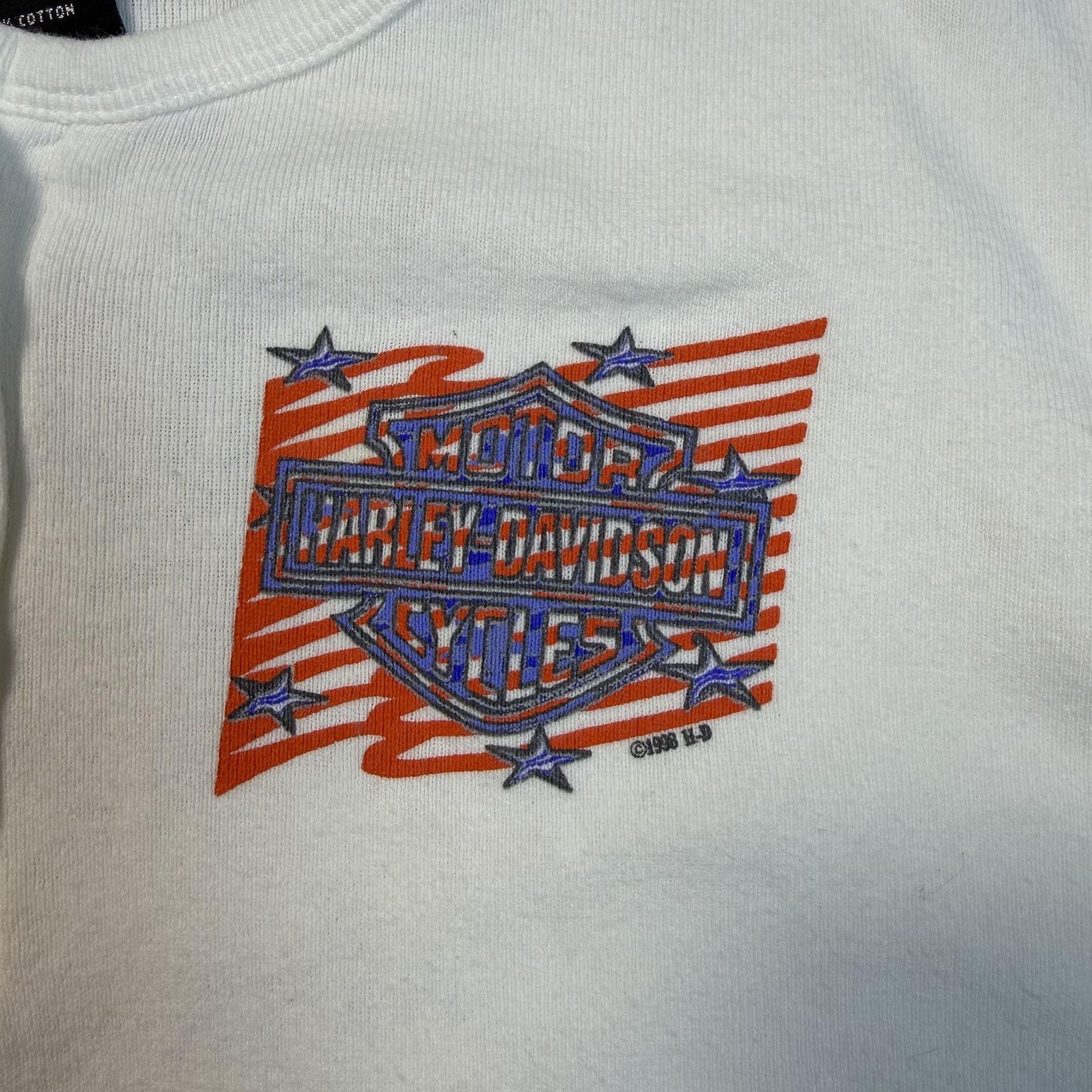 Harley Davidson Vintage Harley-Davidson 1997 Crop Henley Long Sleeve Small Size S / US 4 / IT 40 - 4 Thumbnail