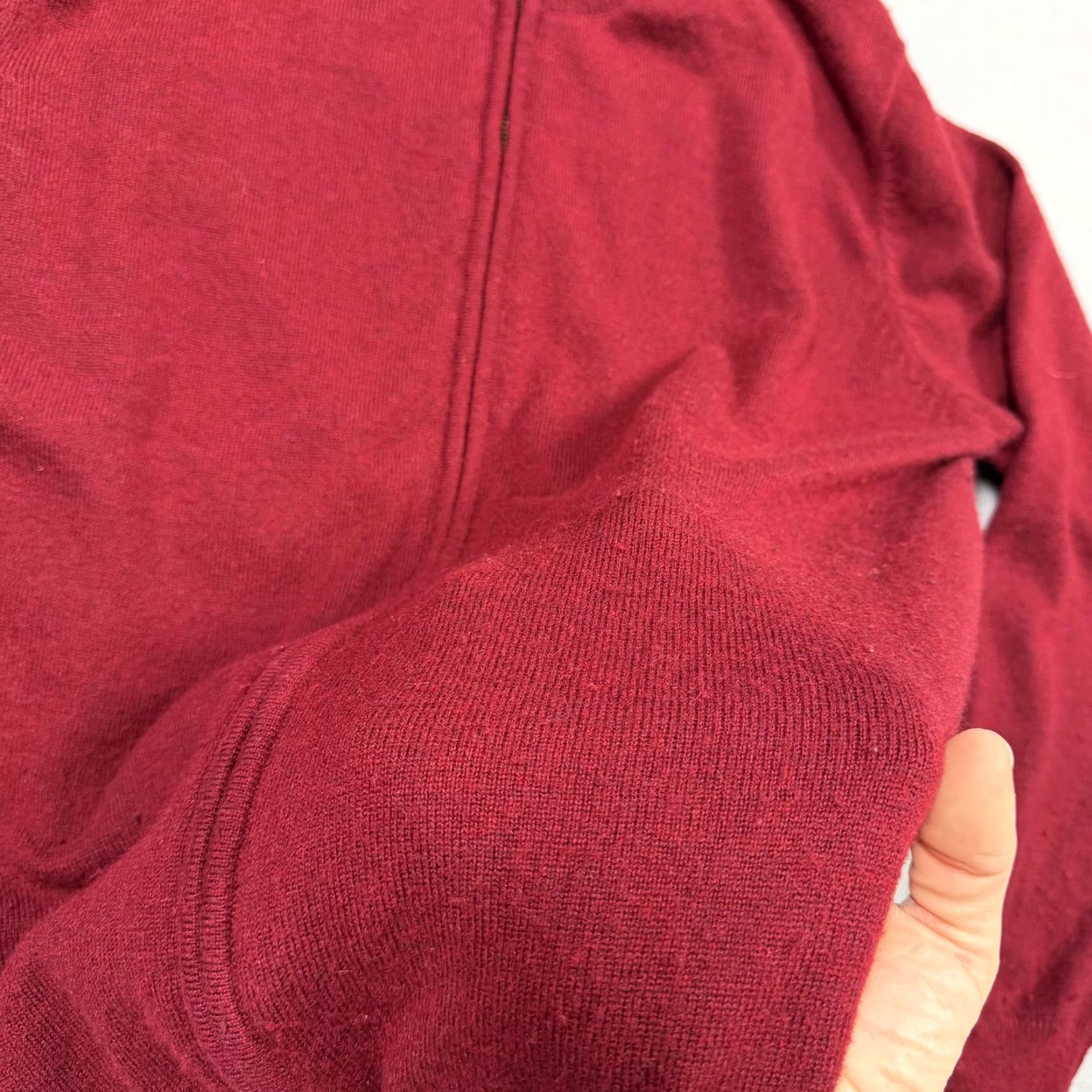 Vintage Stauer Sweater Mens Large Red Full Zip Mock Neck Cashmere Knit Solid Casual Size US L / EU 52-54 / 3 - 2 Thumbnail