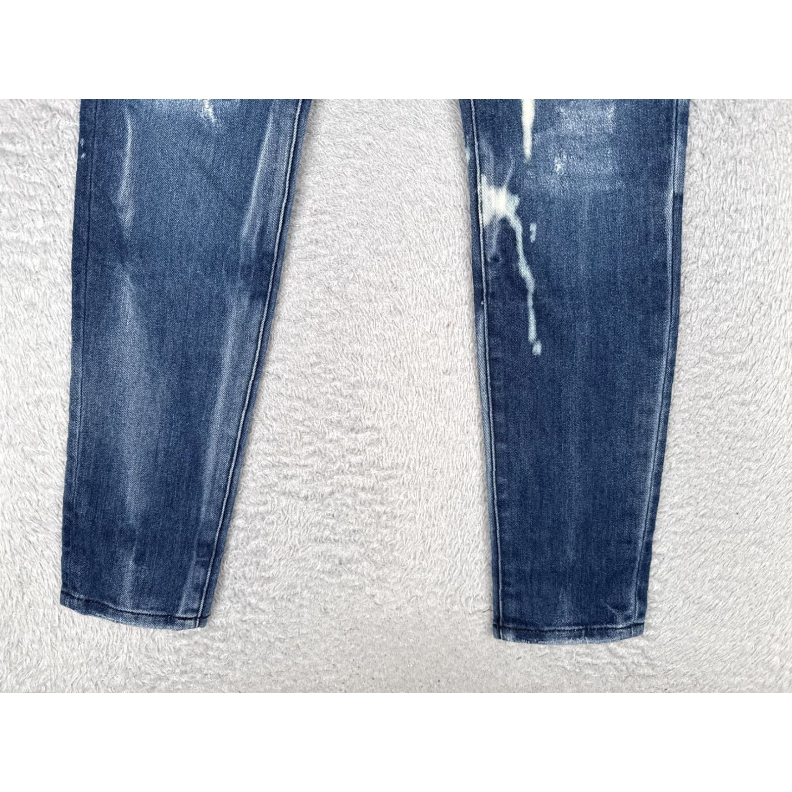 Bebe Bebe Jeans Womens Skinny 27 Blue Med Wash Low Rise Distressed Slim 29x30 Denim Size 27" / US 4 / IT 40 - 2 Thumbnail