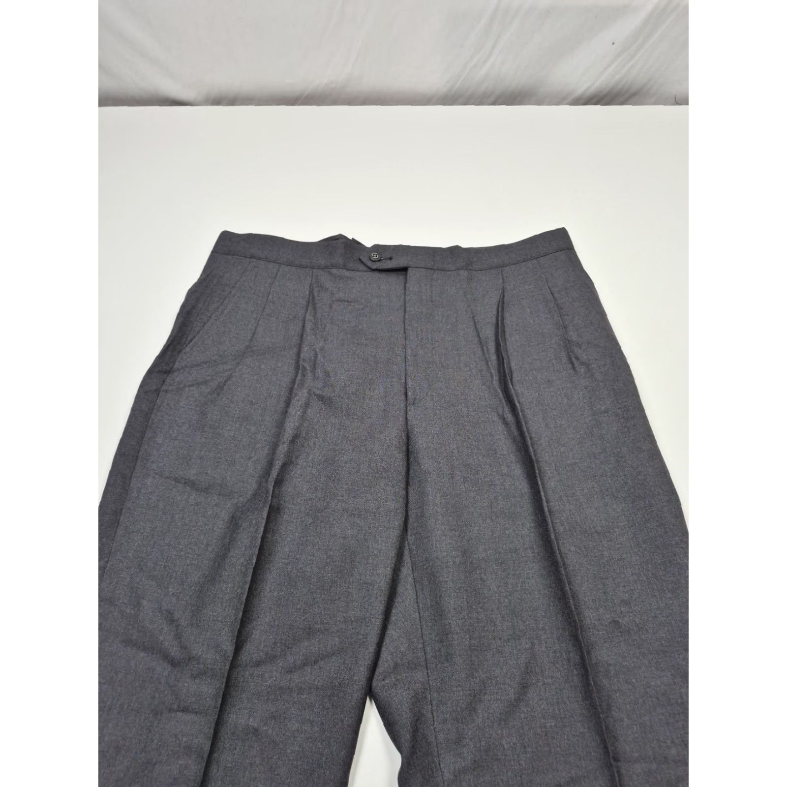 Vintage VTG Sansabelt Dress Pants Mens 38x36 Gray Wool Pleated Straight Unhemmed NWOT Size US 38 / EU 54 - 2 Thumbnail